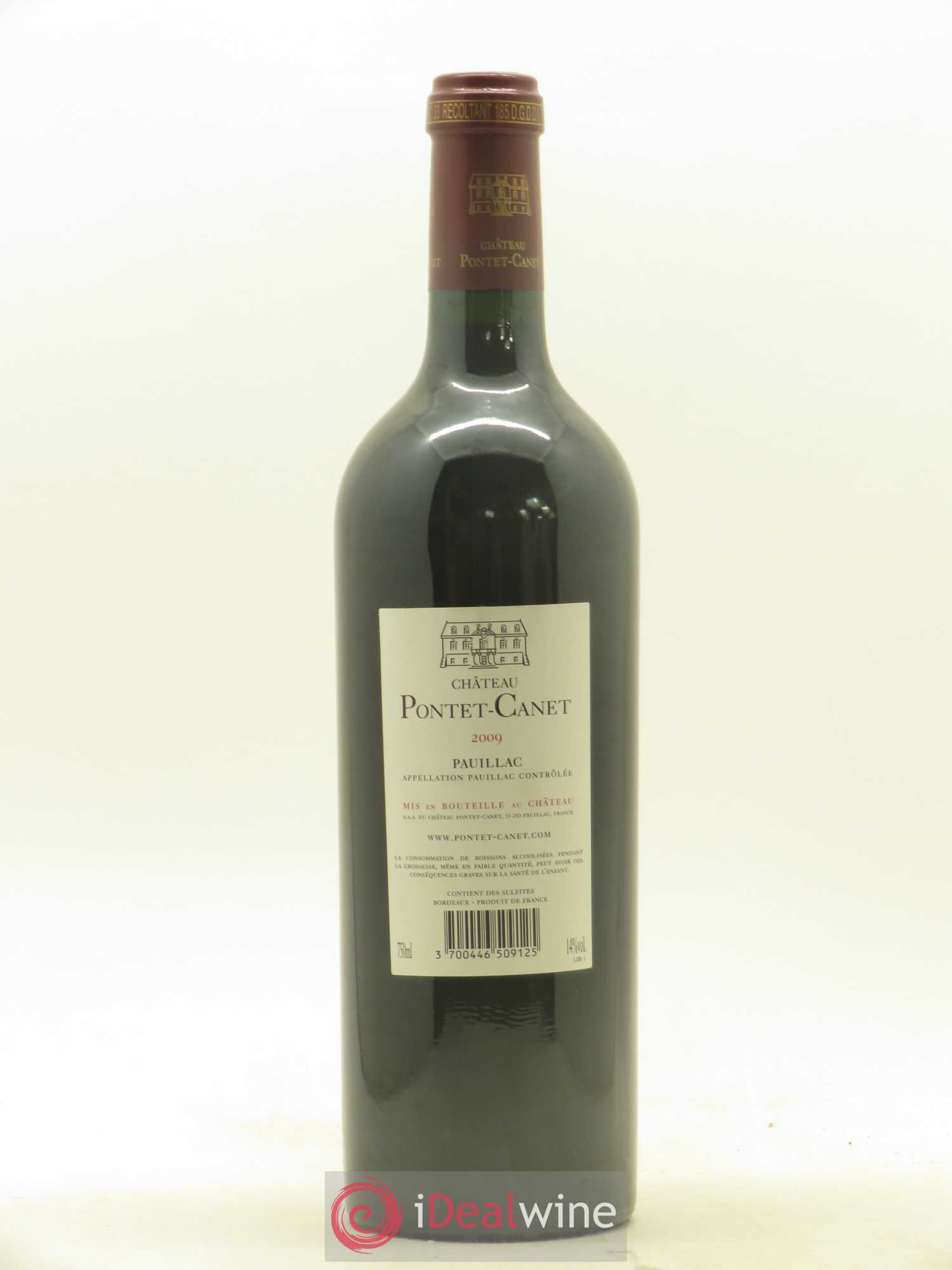 Château Pontet Canet 5ème Grand Cru Classé 2009 - Lot de 1 bouteille - 1