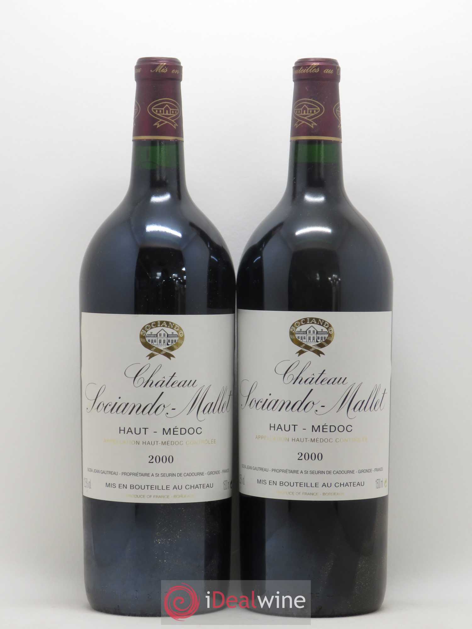 Château Sociando Mallet 2000 - Lot de 2 magnums - 0