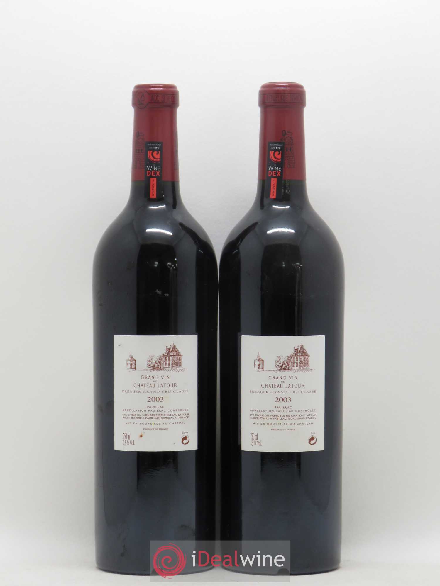 Château Latour 1er Grand Cru Classé 2003 - Lot de 2 bouteilles - 1