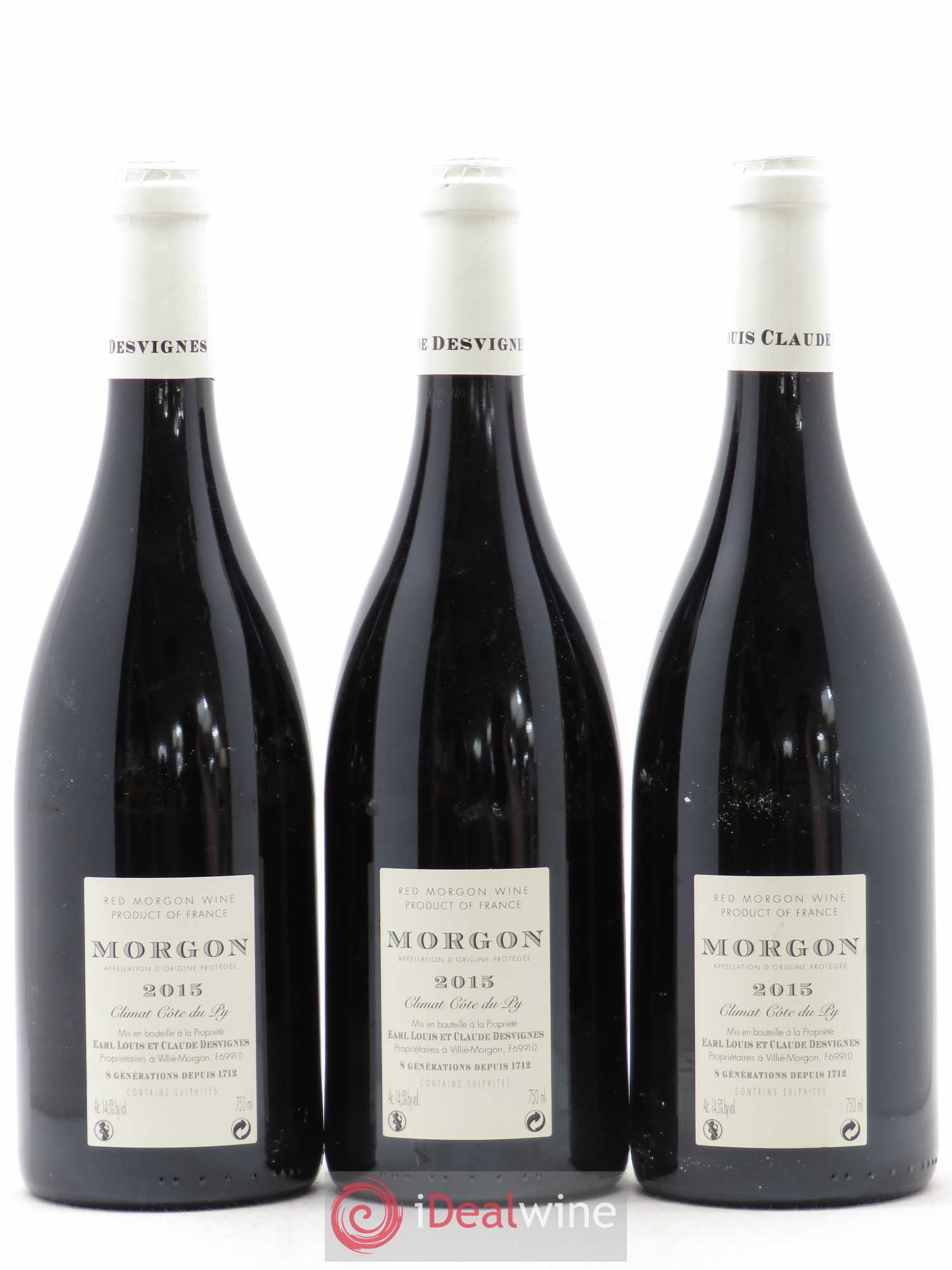 Morgon Côte de Py Javernières Louis-Claude Desvignes 2015 - Lot de 3 bouteilles - 1