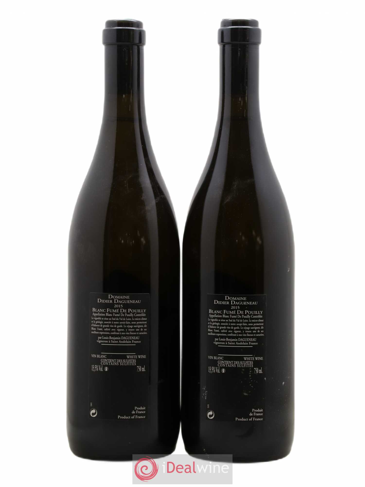 Vin de France (anciennement Pouilly-Fumé) Silex Dagueneau (Domaine Didier - Louis-Benjamin) 2015 - Lot de 2 bouteilles - 1
