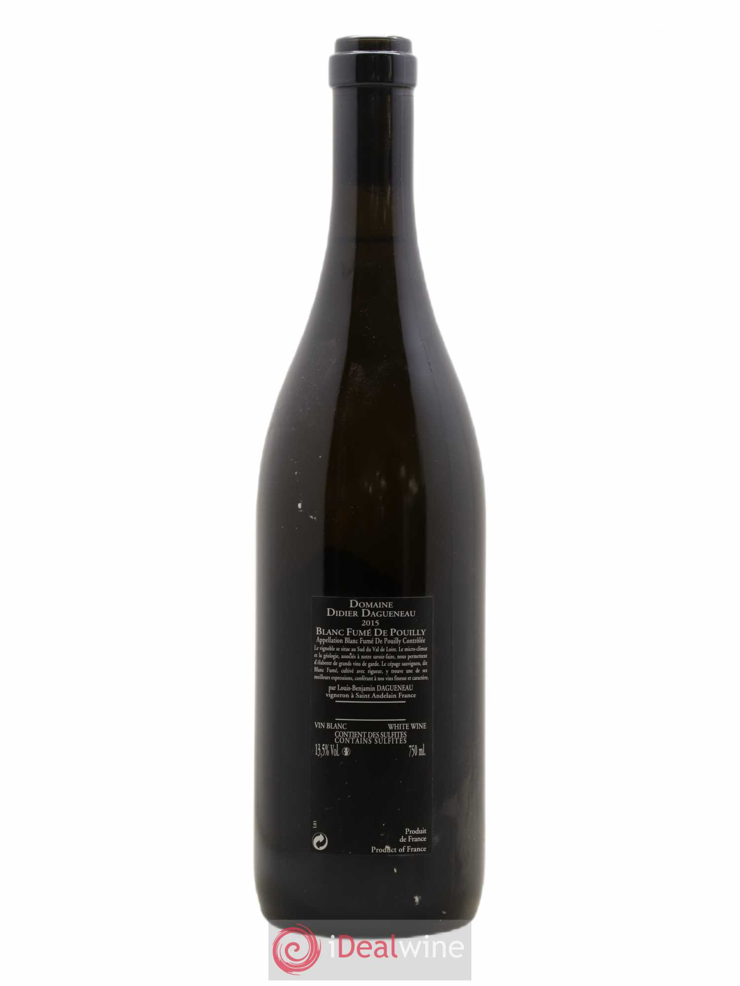 Vin de France (anciennement Pouilly-Fumé) Silex Dagueneau (Domaine Didier - Louis-Benjamin) 2015 - Lot de 1 bouteille - 1