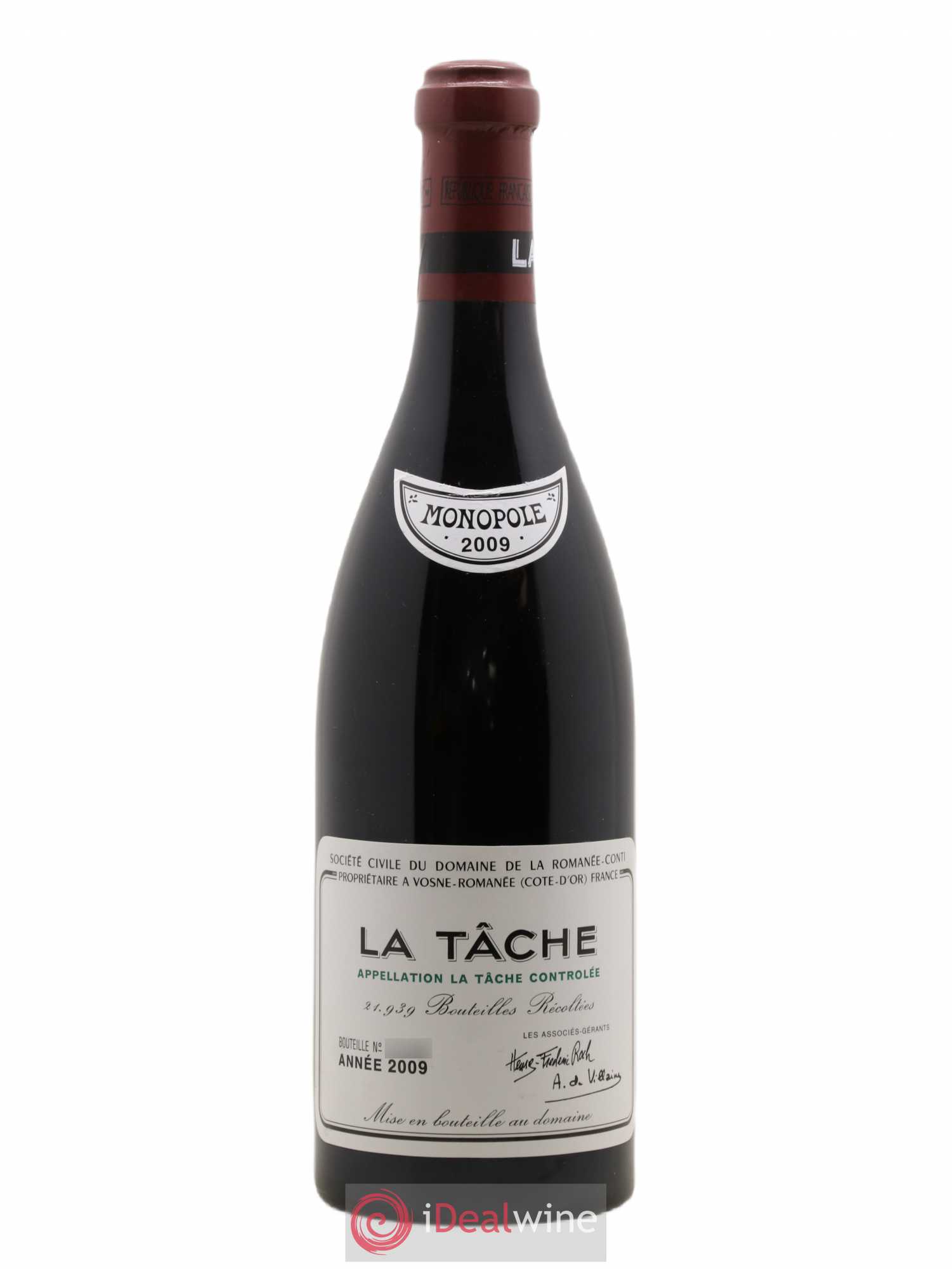 La Tâche Grand Cru Domaine de la Romanée-Conti 2009 - Lot de 1 bouteille - 0