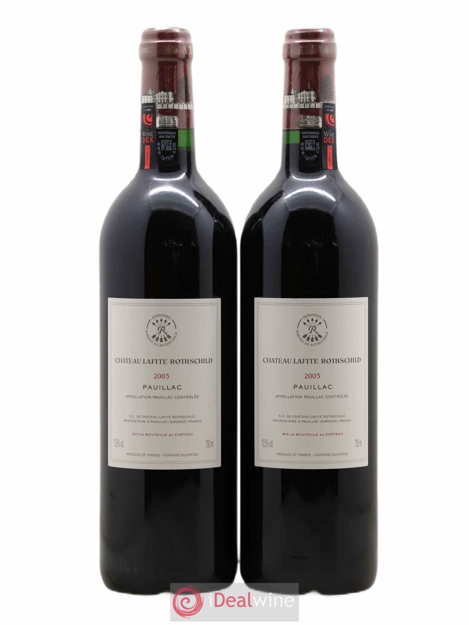 Château Lafite Rothschild 1er Grand Cru Classé 2003 - Lot de 2 bouteilles - 1