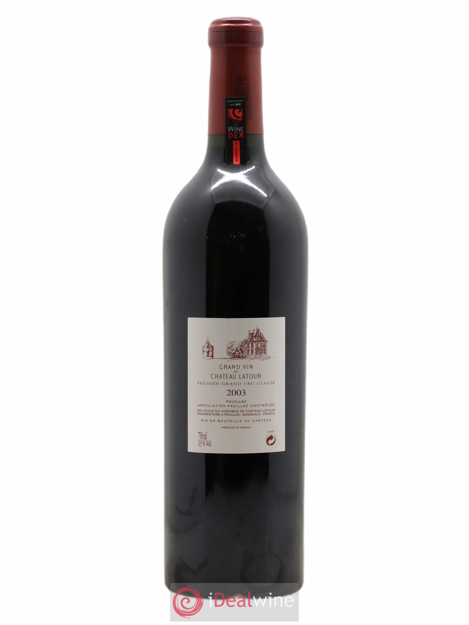 Château Latour 1er Grand Cru Classé 2003 - Lot de 1 bouteille - 1