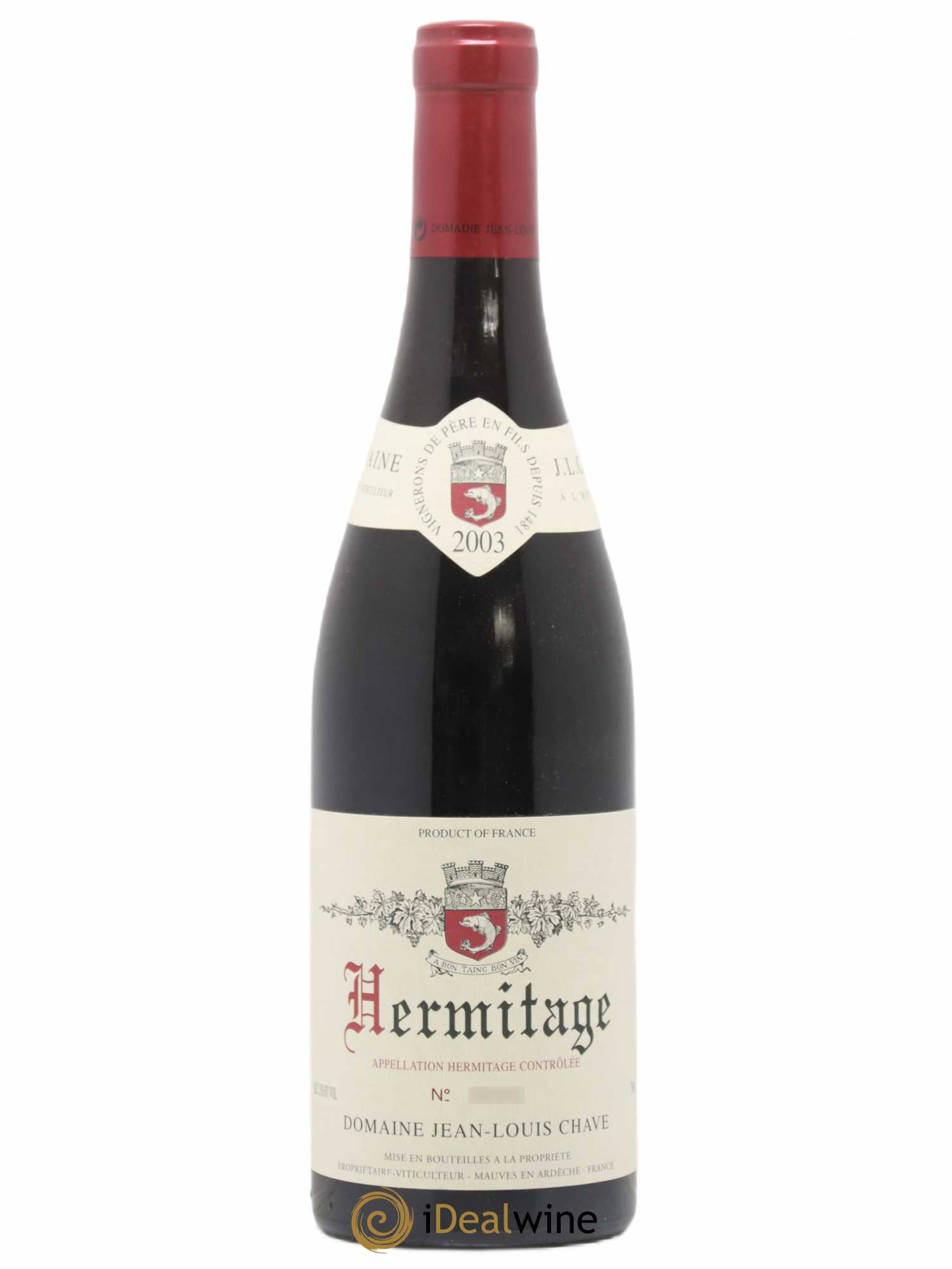 Hermitage Jean-Louis Chave 2003 - Lot de 1 bouteille - 0