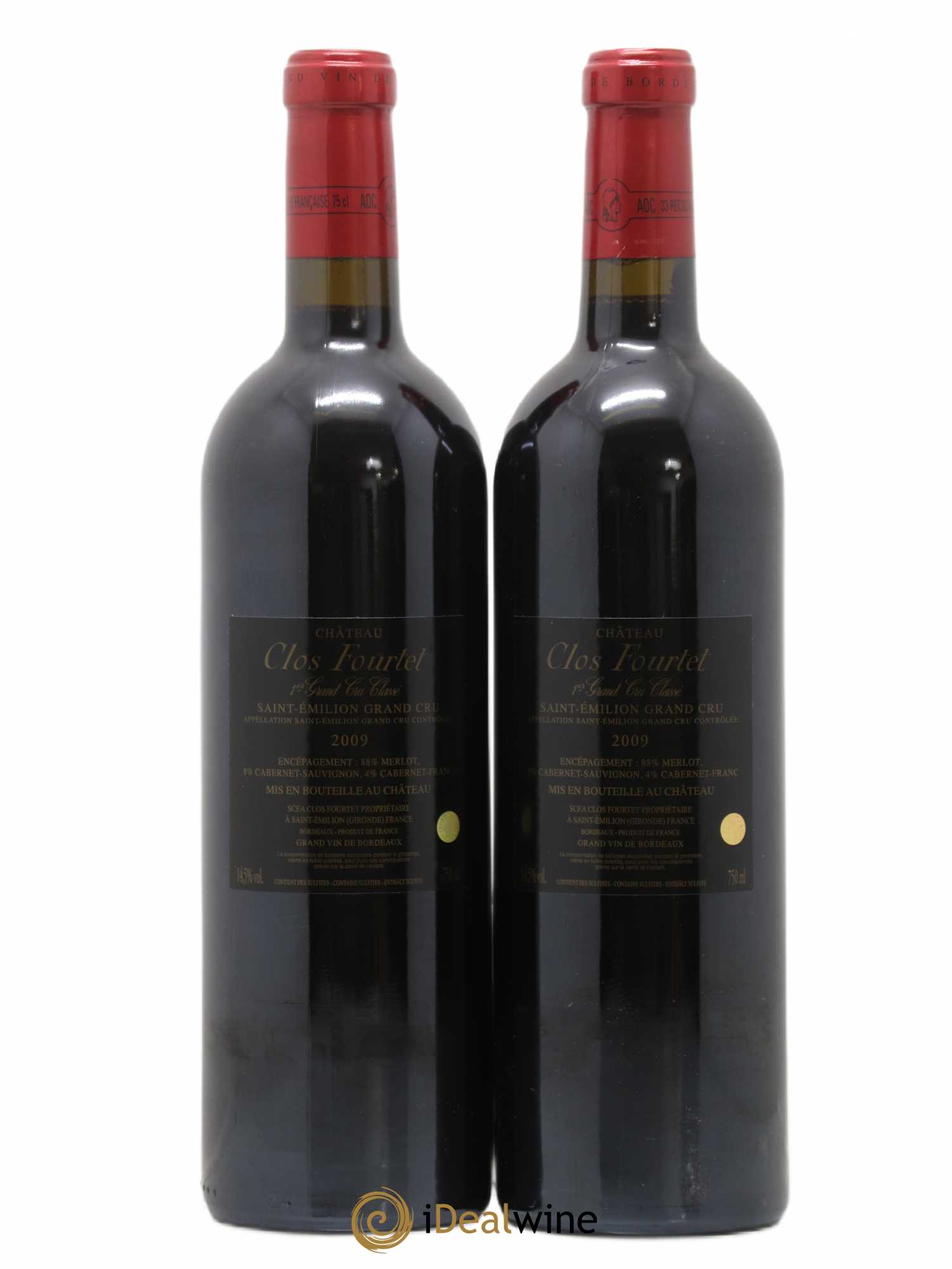 Clos Fourtet 1er Grand Cru Classé B 2009 - Lot de 2 bouteilles - 1