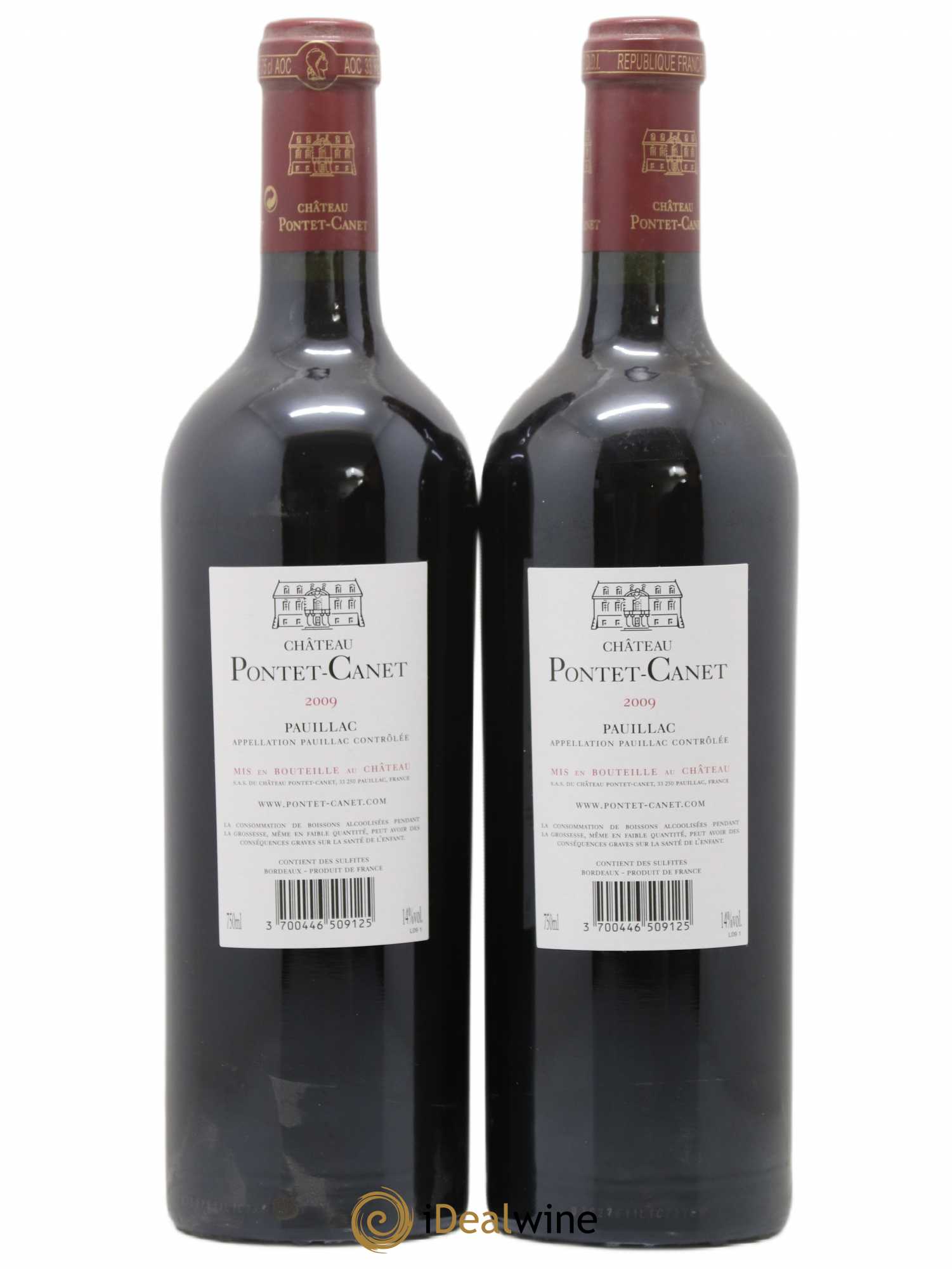 Château Pontet Canet 5ème Grand Cru Classé 2009 - Lot de 2 bouteilles - 1