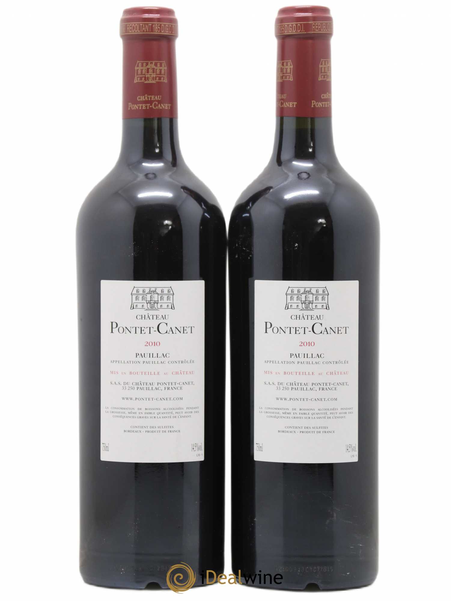 Château Pontet Canet 5ème Grand Cru Classé 2010 - Lot de 2 bouteilles - 1