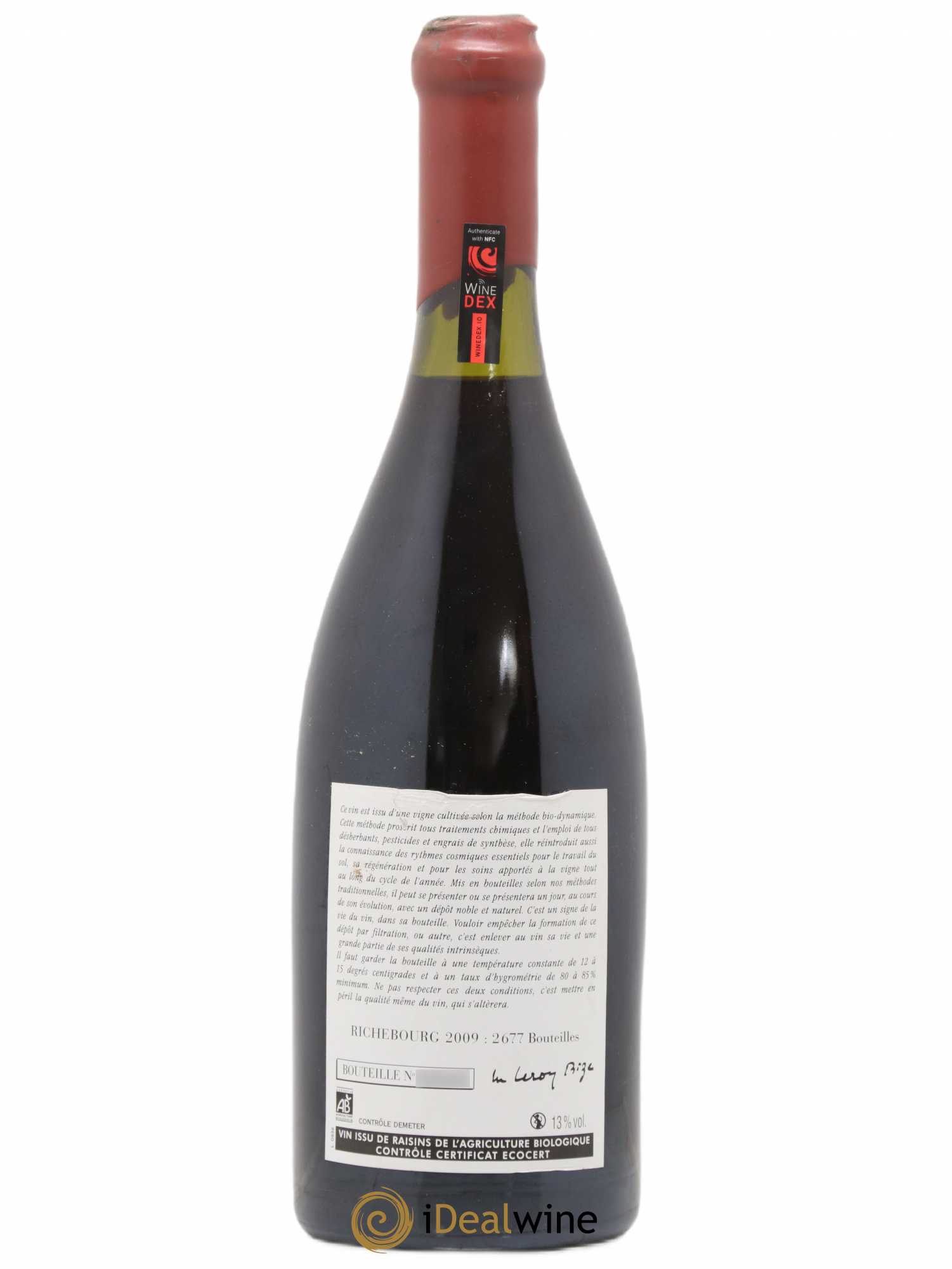 Richebourg Grand Cru Leroy (Domaine) 2009 - Lot de 1 bouteille - 1