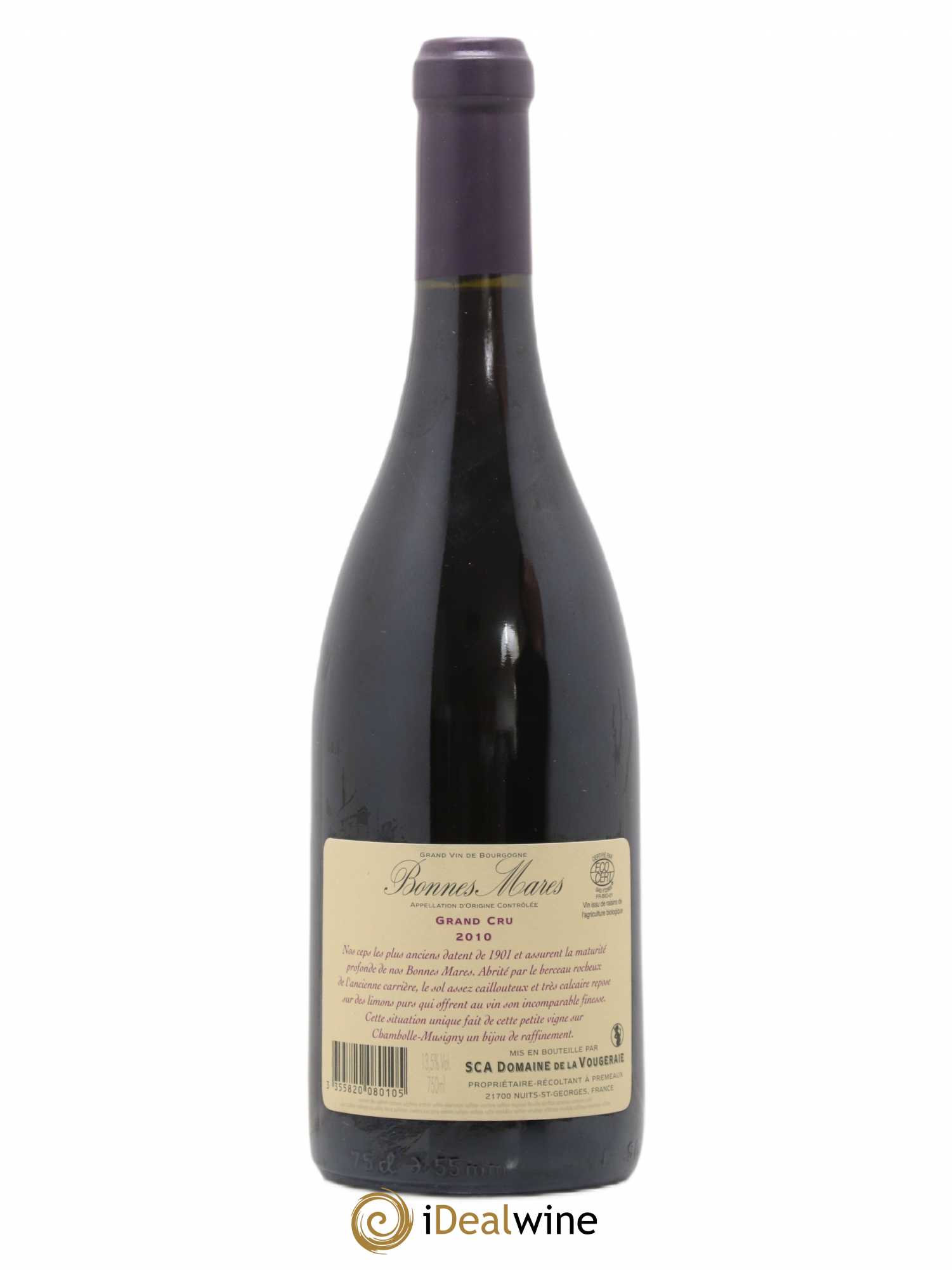 Bonnes-Mares Grand Cru La Vougeraie 2010 - Lot de 1 bouteille - 1