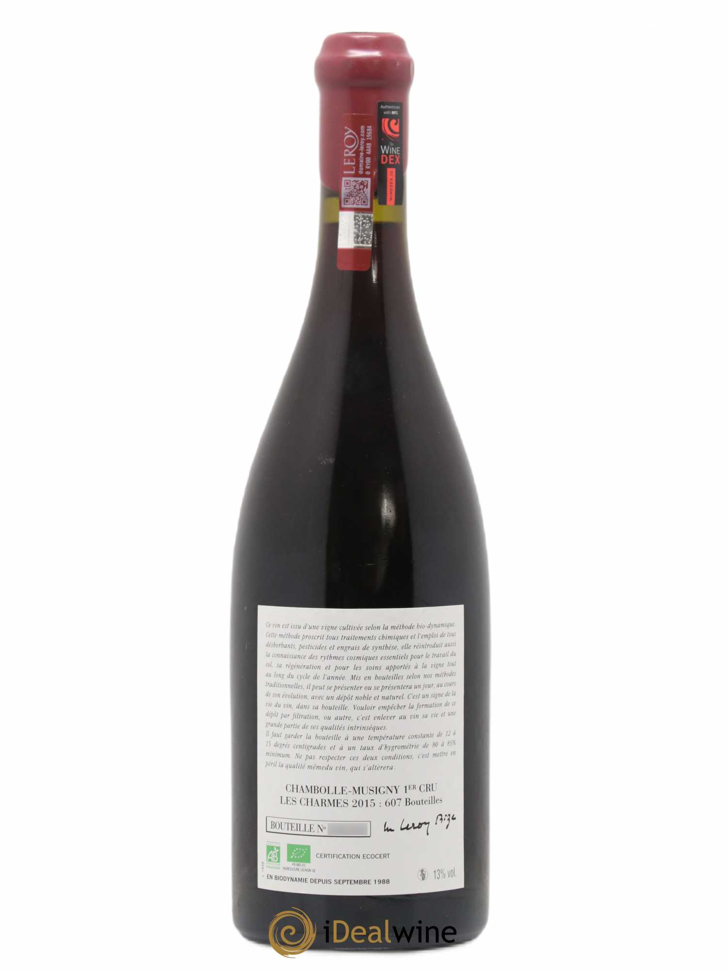Chambolle-Musigny 1er Cru Les Charmes Leroy (Domaine) 2015 - Lot de 1 bouteille - 1