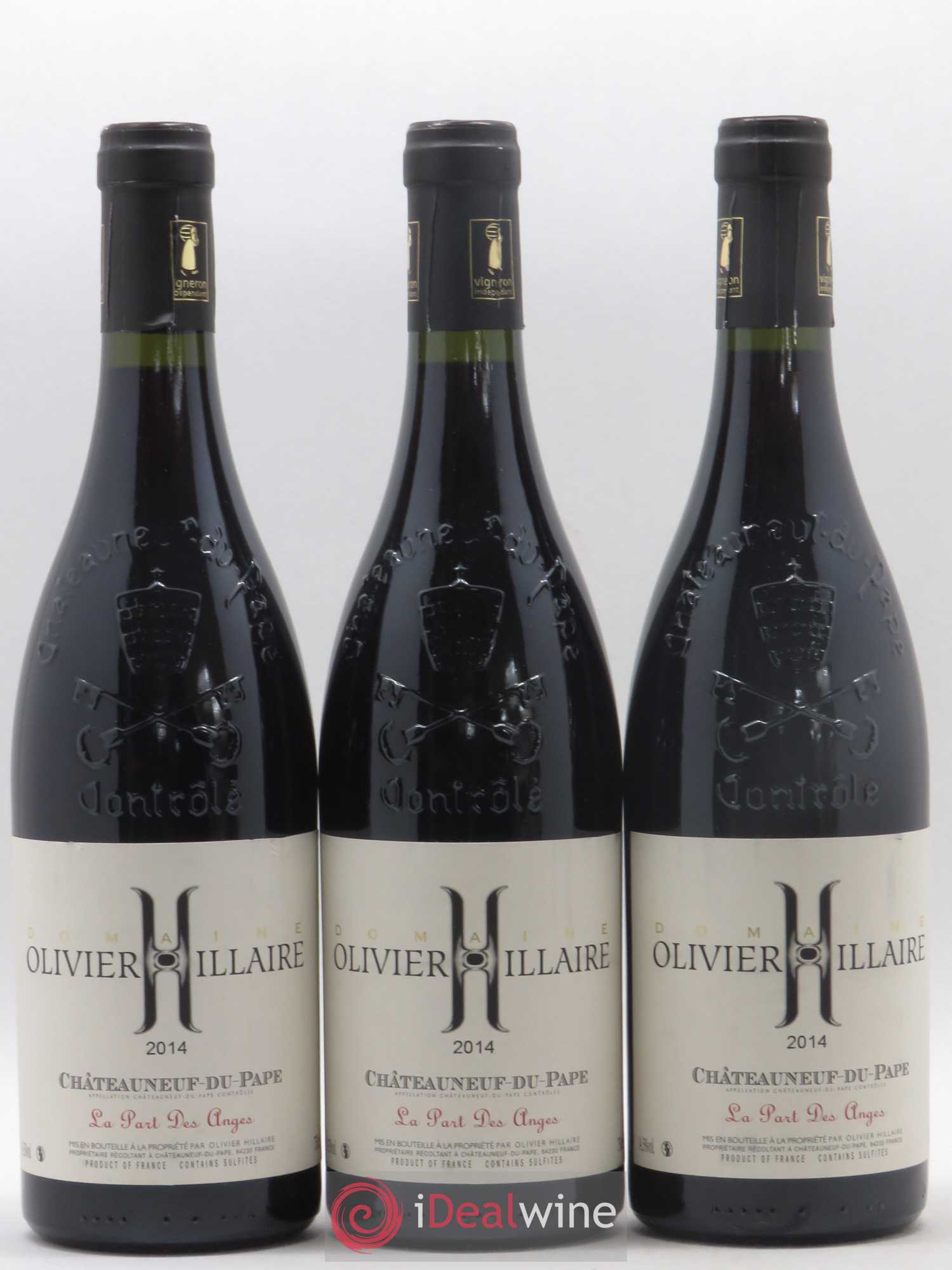 Châteauneuf-du-Pape La Part des Anges Olivier Hillaire 2014 - Posten von 3 Flaschen - 0