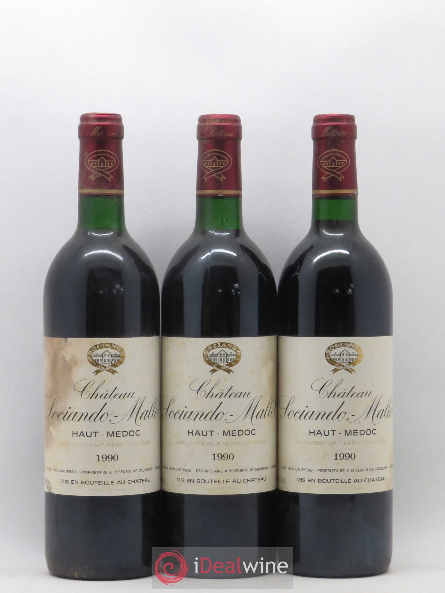 Château Sociando Mallet 1990 - Lot de 6 bouteilles - 2