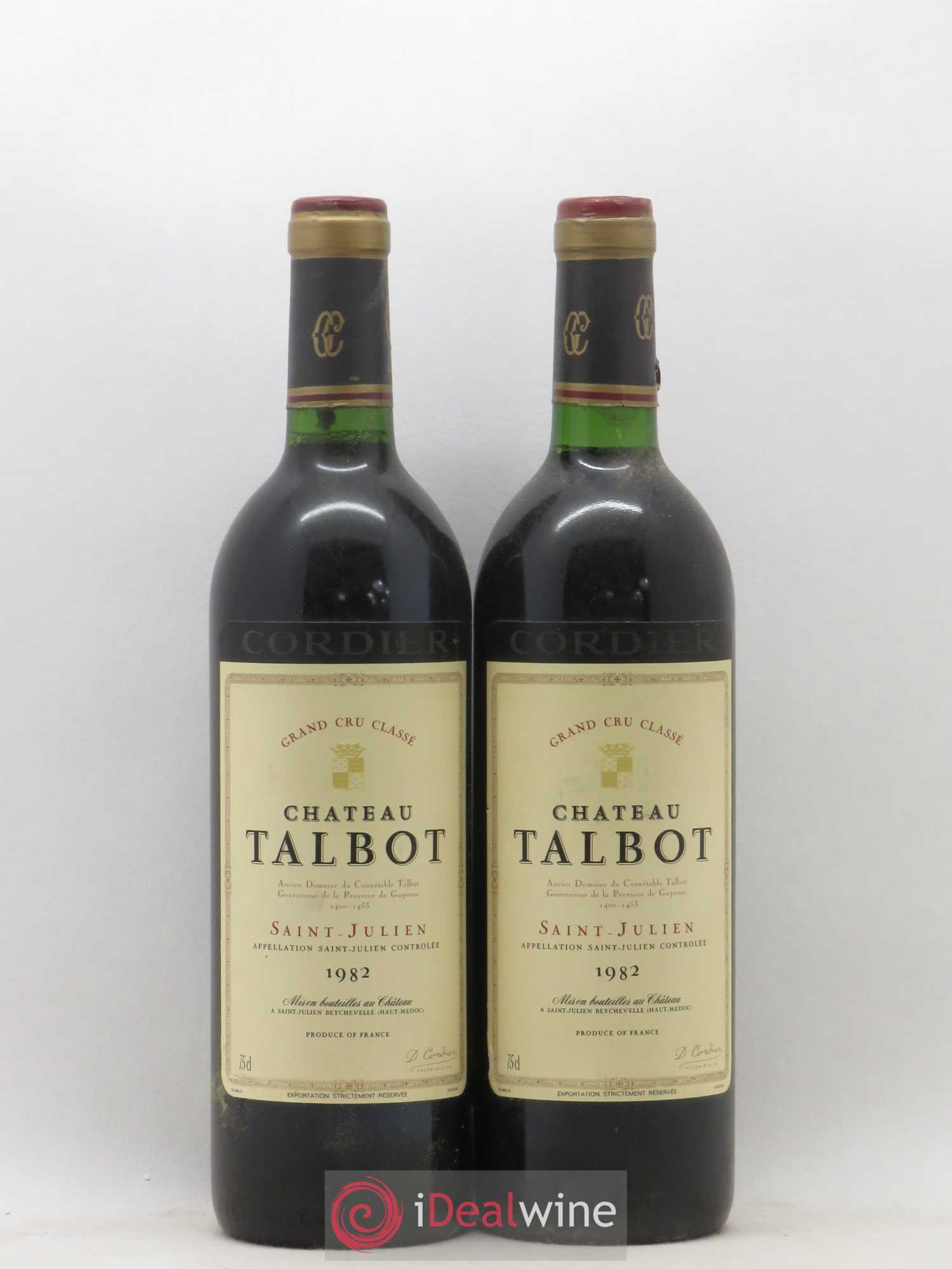 Château Talbot 4ème Grand Cru Classé 1982 - Lot de 2 bouteilles - 0