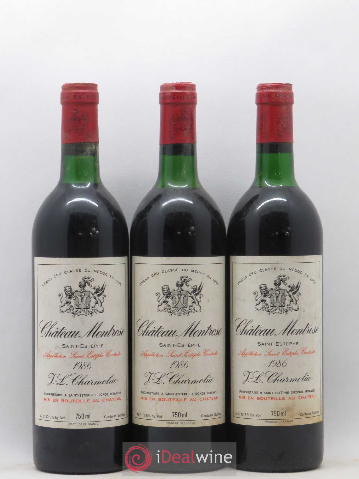 Château Montrose 2ème Grand Cru Classé 1986 - Lot de 3 bouteilles - 0