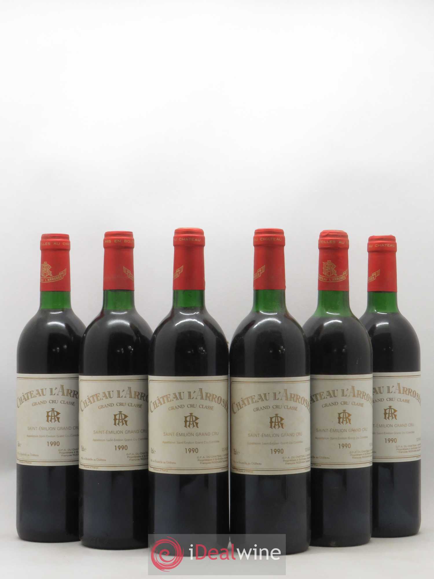 Château l' Arrosée Grand Cru Classé 1990 - Lot de 6 bouteilles - 0