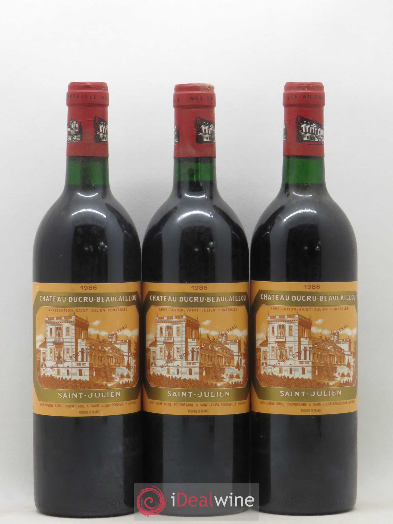 Château Ducru Beaucaillou 2ème Grand Cru Classé 1986 - Lot de 3 bouteilles - 0