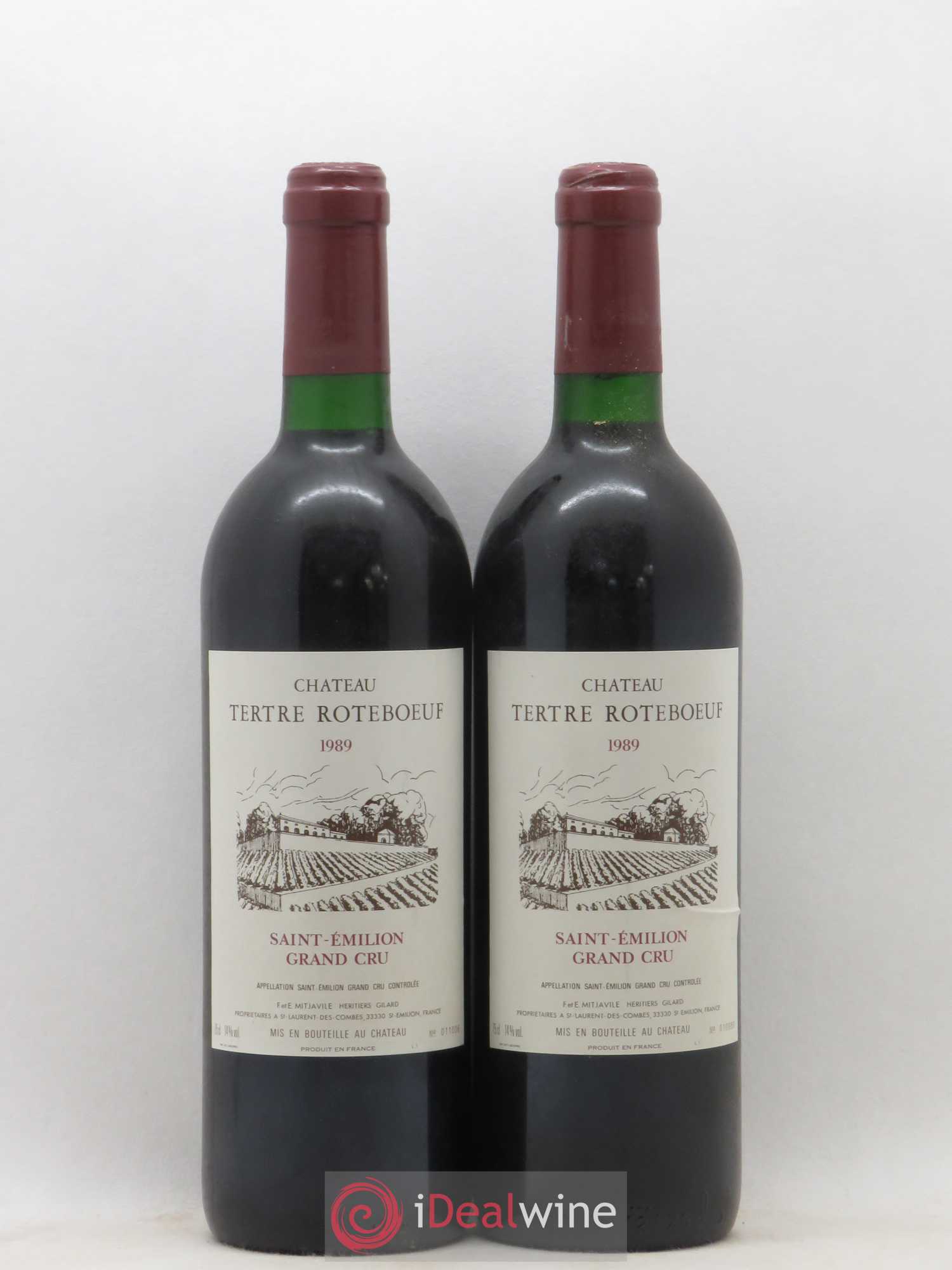 Château Tertre Roteboeuf 1989 - Lot de 2 bouteilles - 0