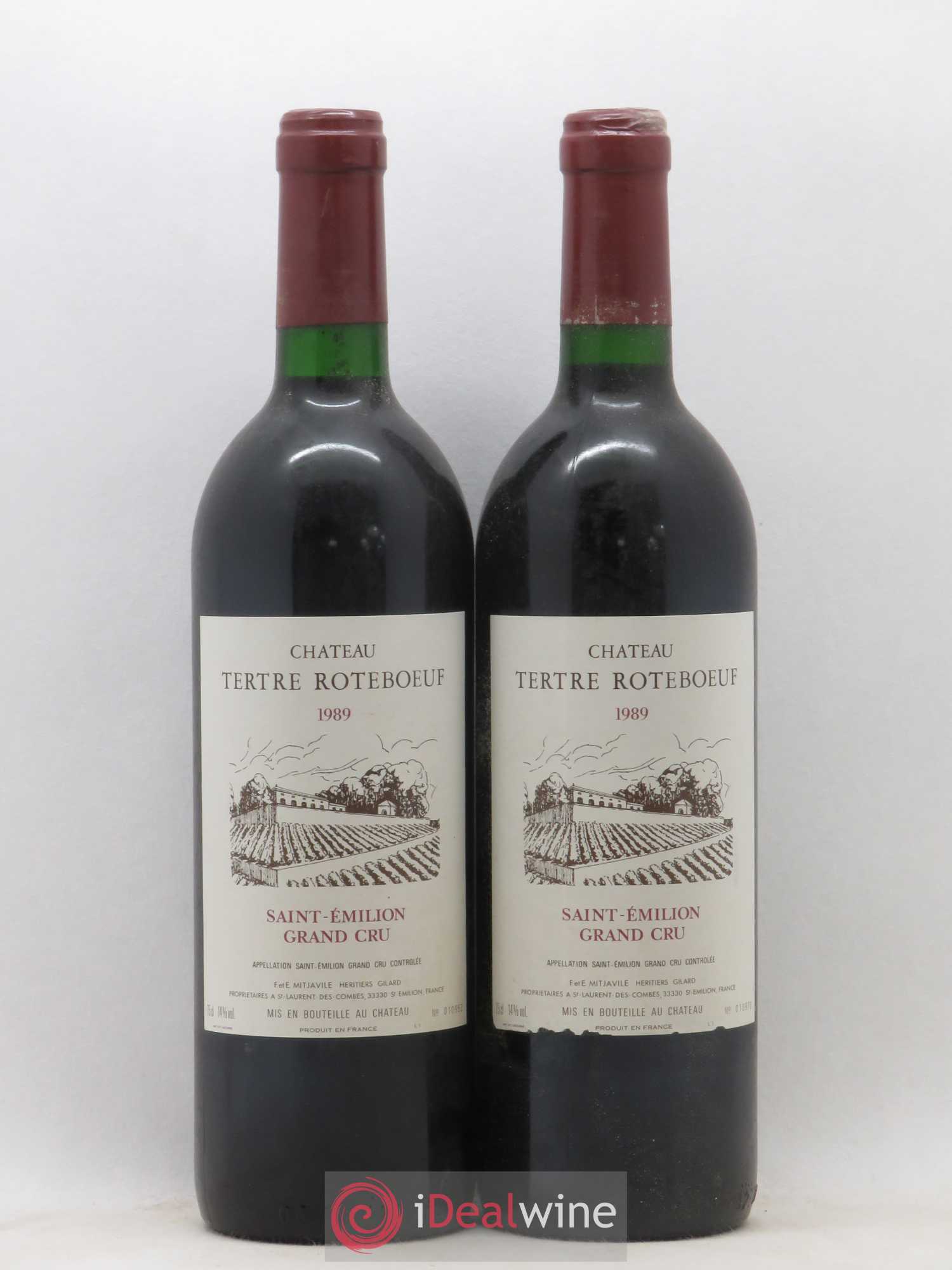 Château Tertre Roteboeuf 1989 - Lot de 2 bouteilles - 0