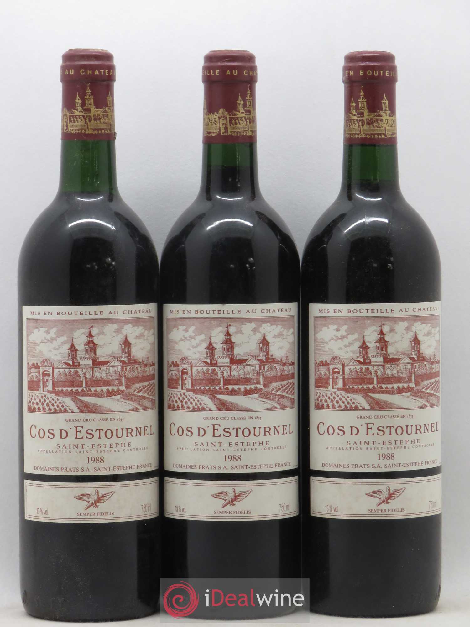 Cos d'Estournel 2ème Grand Cru Classé 1988 - Lot de 3 bouteilles - 0
