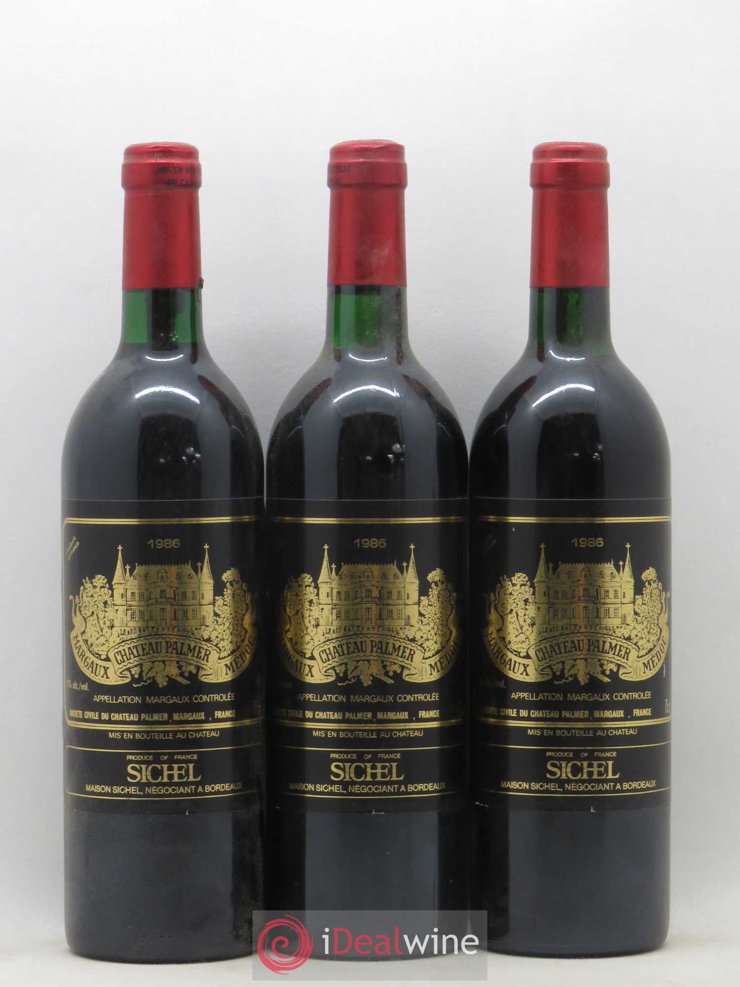 Château Palmer 3ème Grand Cru Classé 1986 - Lot de 3 bouteilles - 0