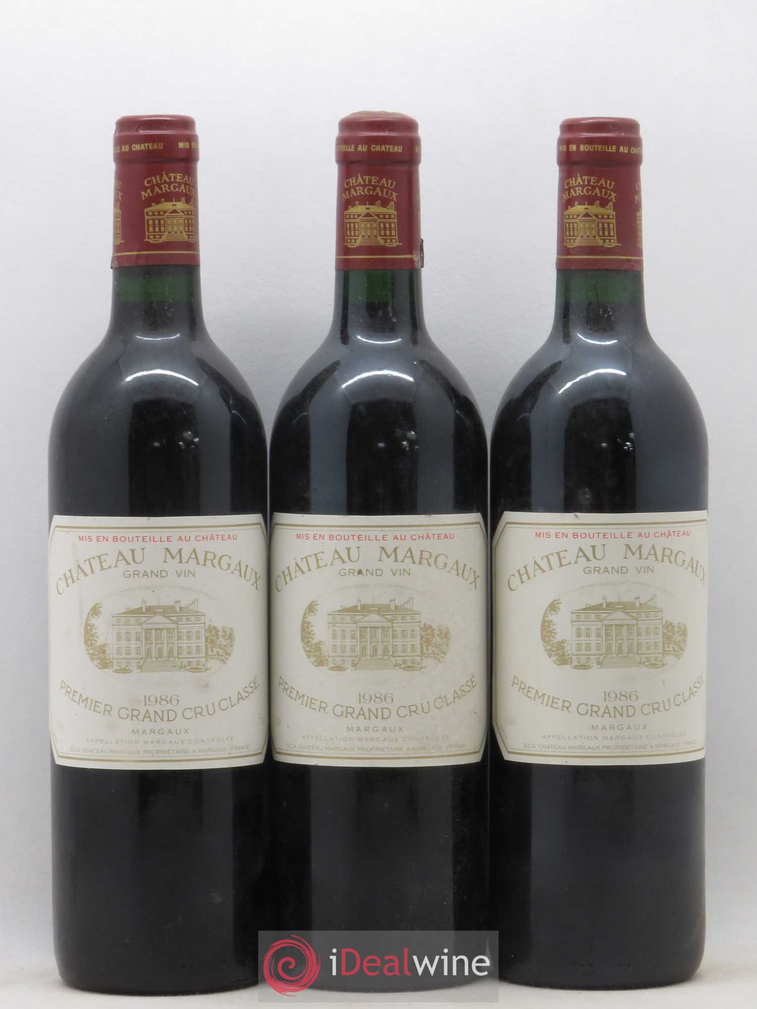 Château Margaux 1er Grand Cru Classé 1986 - Lot de 3 bouteilles - 0