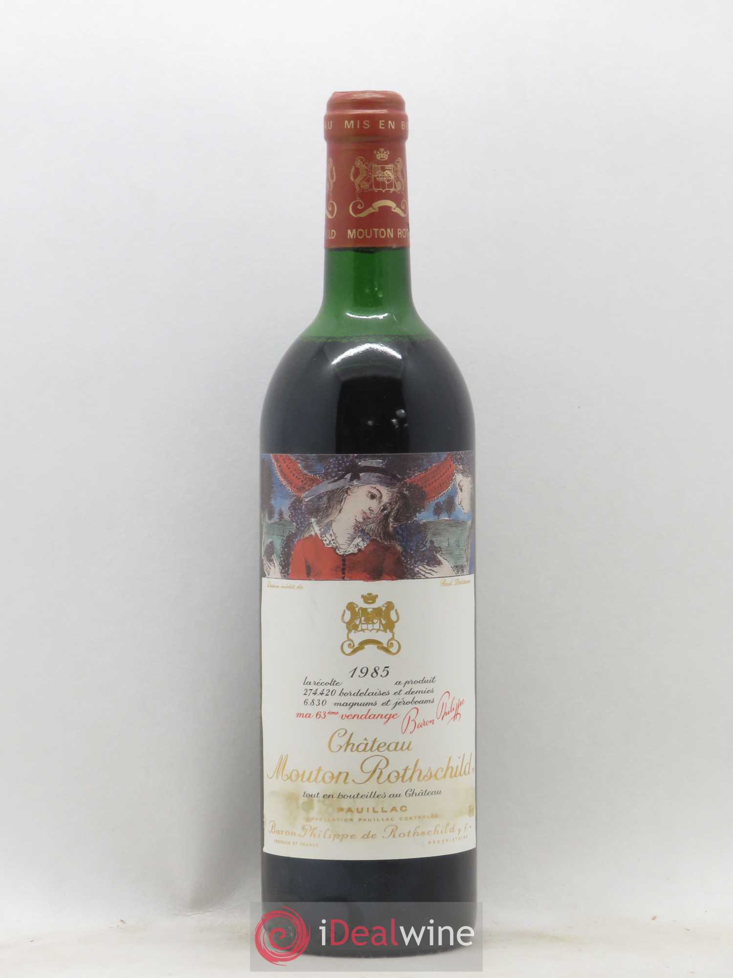 Château Mouton Rothschild 1er Grand Cru Classé 1985 - Lot de 1 bouteille - 0