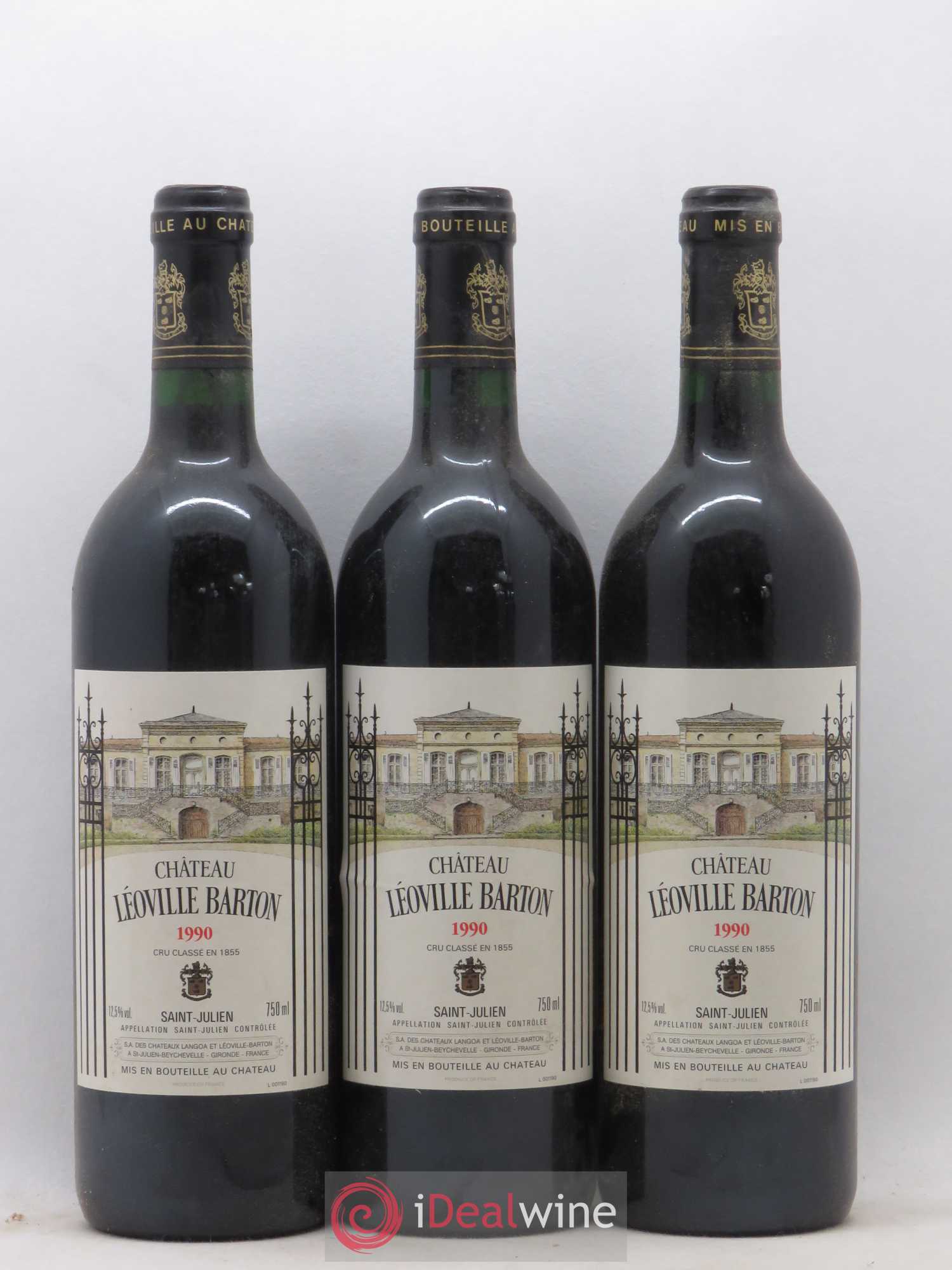 Château Léoville Barton 2ème Grand Cru Classé 1990 - Lot de 3 bouteilles - 0