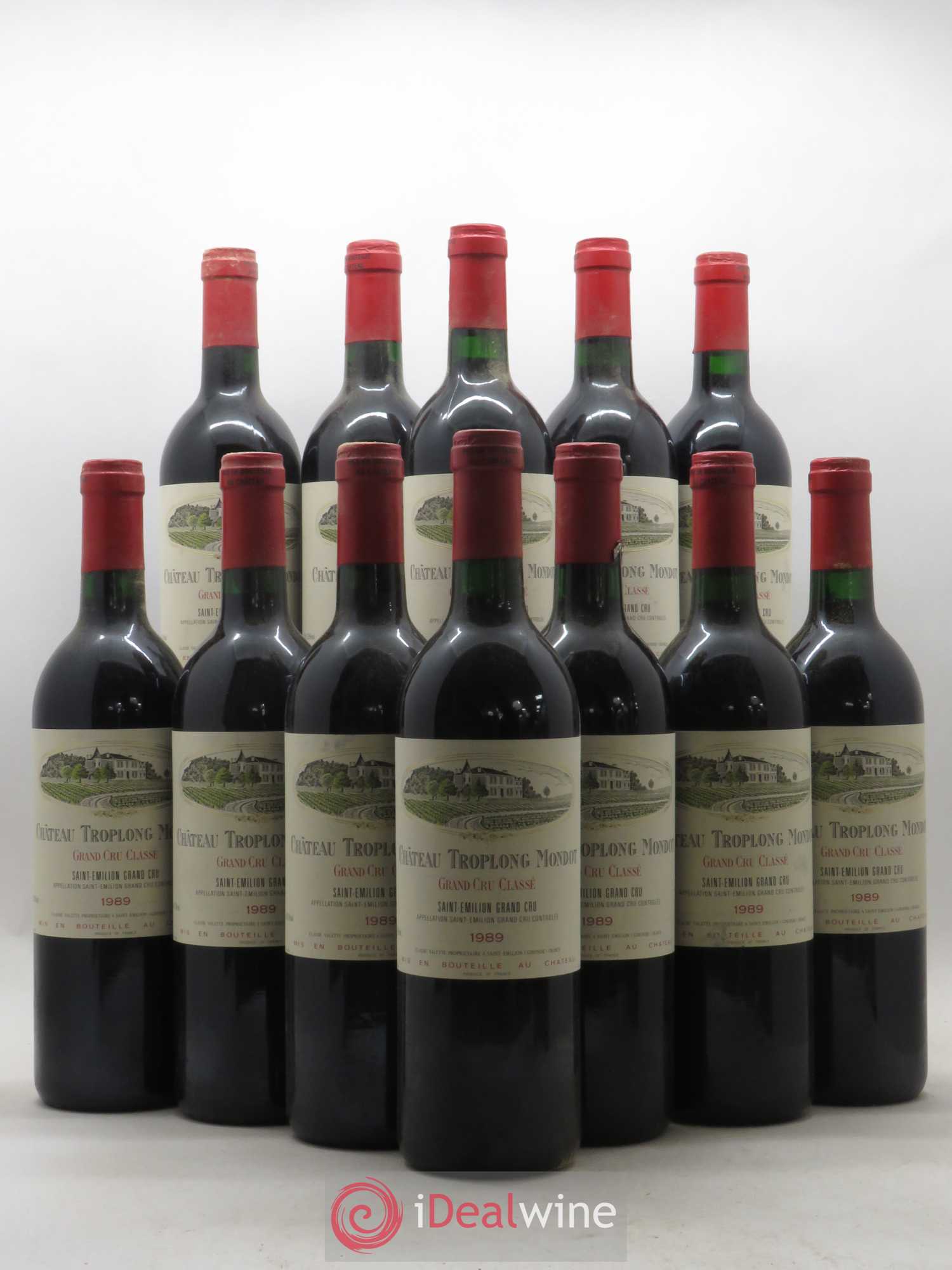 Château Troplong Mondot 1er Grand Cru Classé B 1989 - Lot de 12 bouteilles - 0