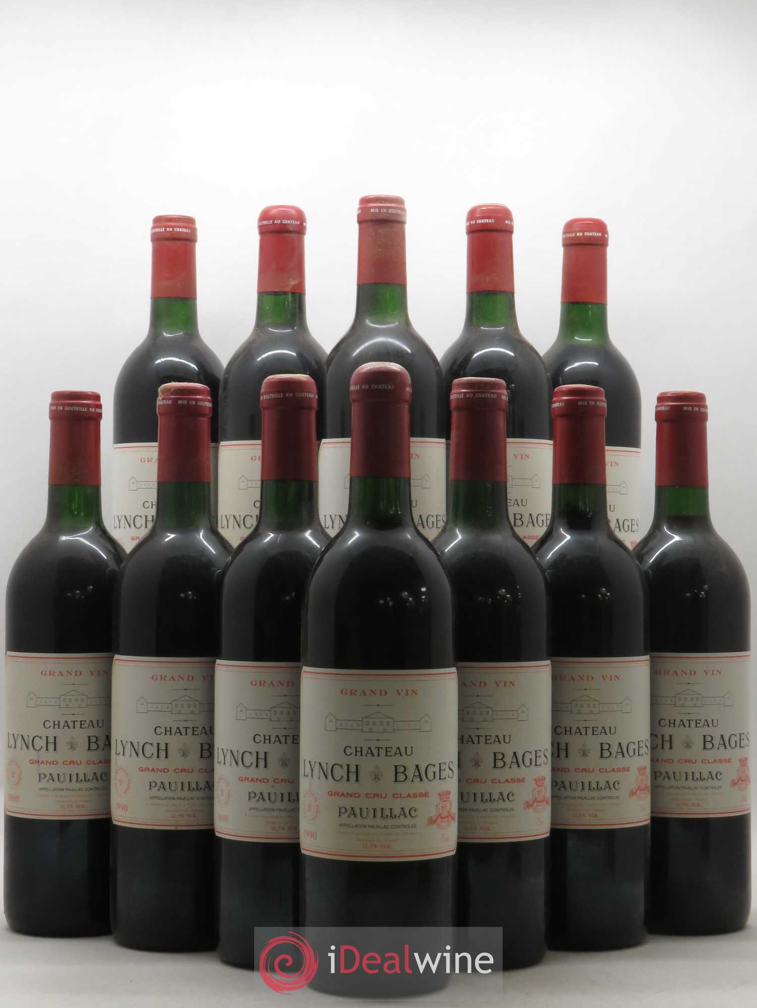 Château Lynch Bages 5ème Grand Cru Classé 1990 - Lot de 12 bouteilles - 0