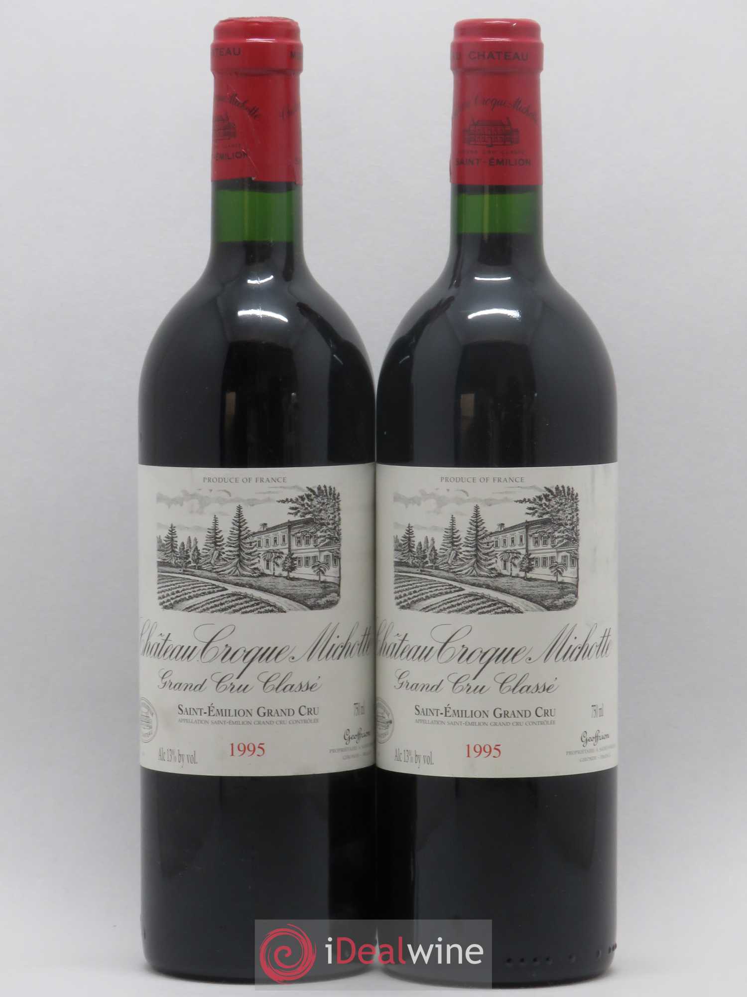 Château Croque Michotte 1995 - Lot de 2 bouteilles - 0
