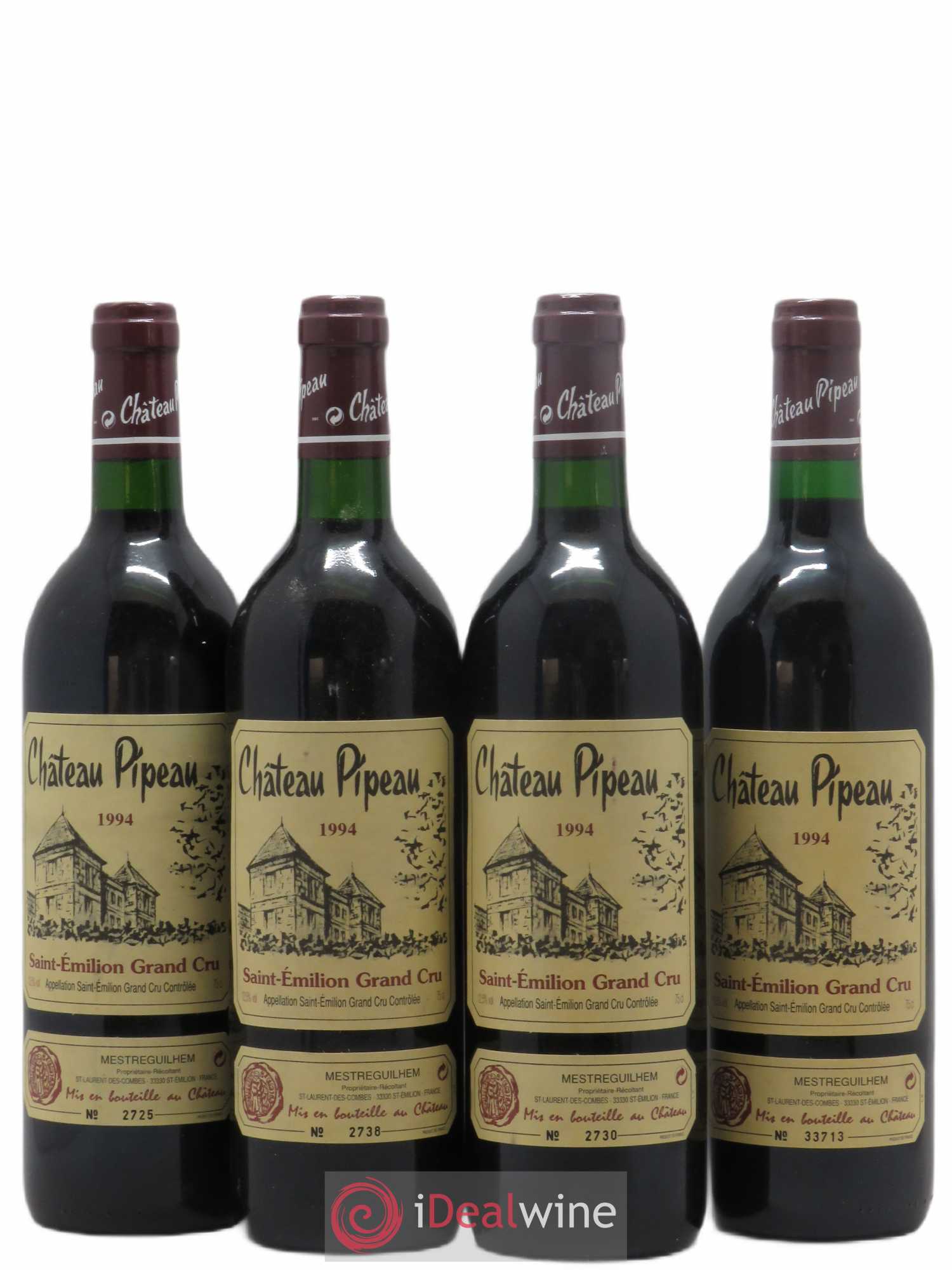 Château Pipeau 1994 - Lot de 4 bouteilles - 0