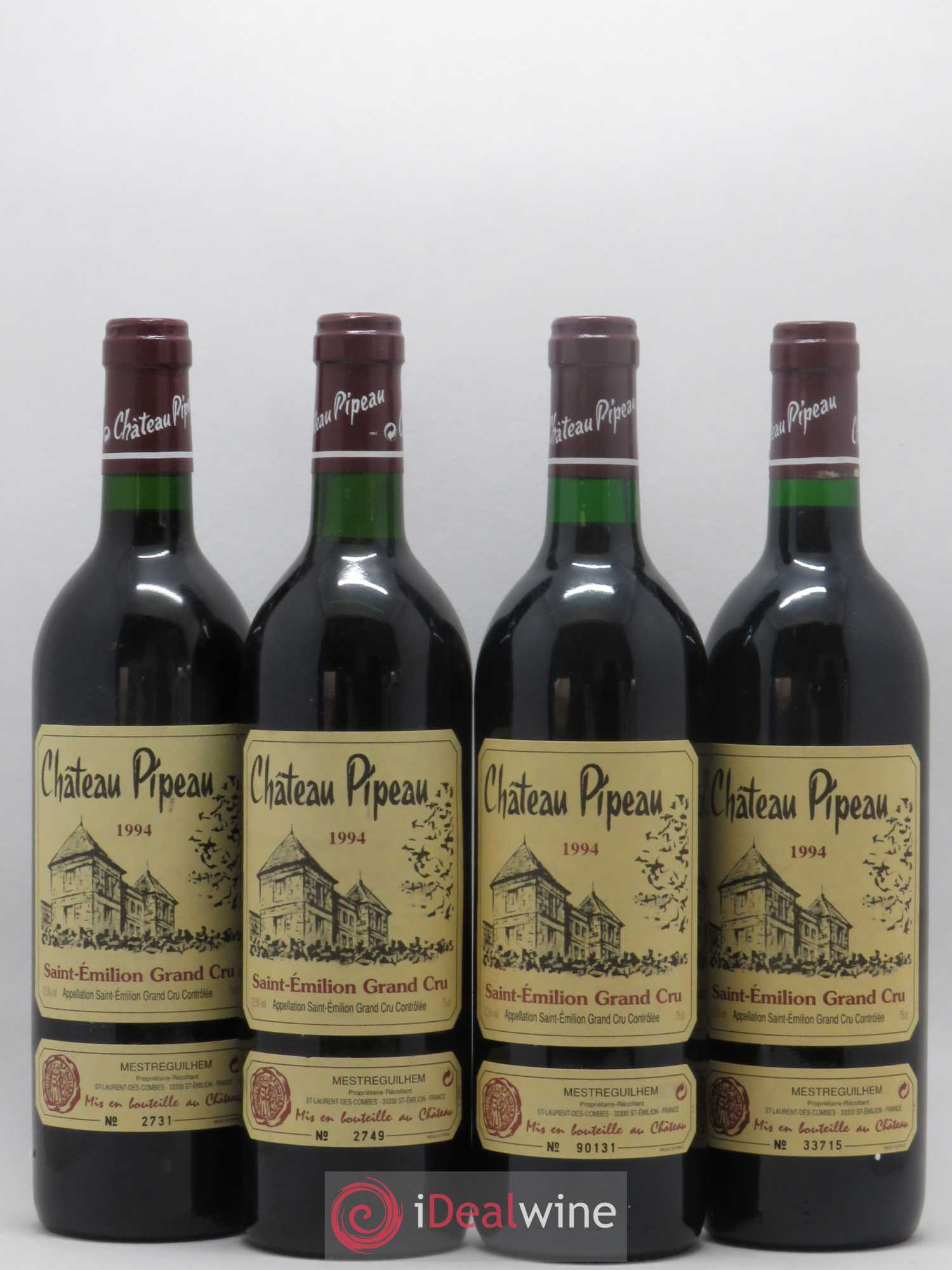 Château Pipeau 1994 - Lot de 4 bouteilles - 0