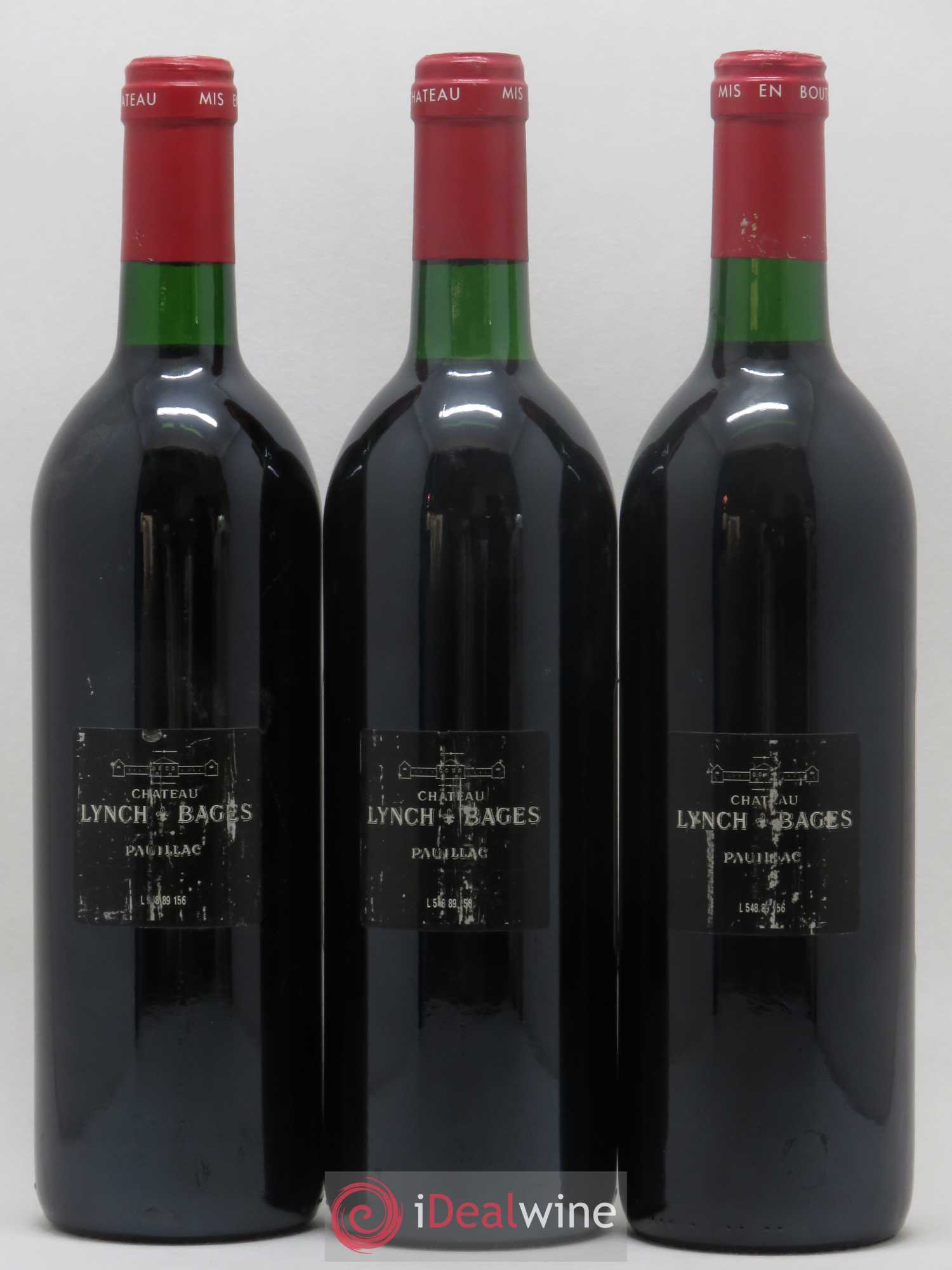 Château Lynch Bages 5ème Grand Cru Classé 1989 - Lot de 3 bouteilles - 1