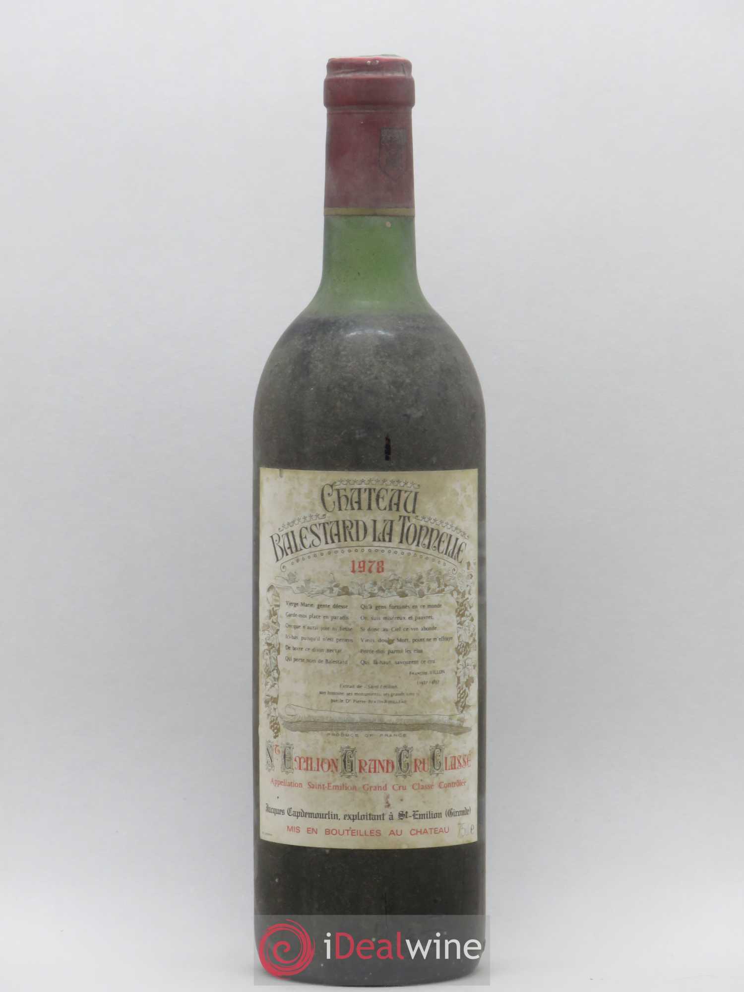 Château Balestard la Tonnelle Grand Cru Classé 1978 - Lot de 1 bouteille - 0