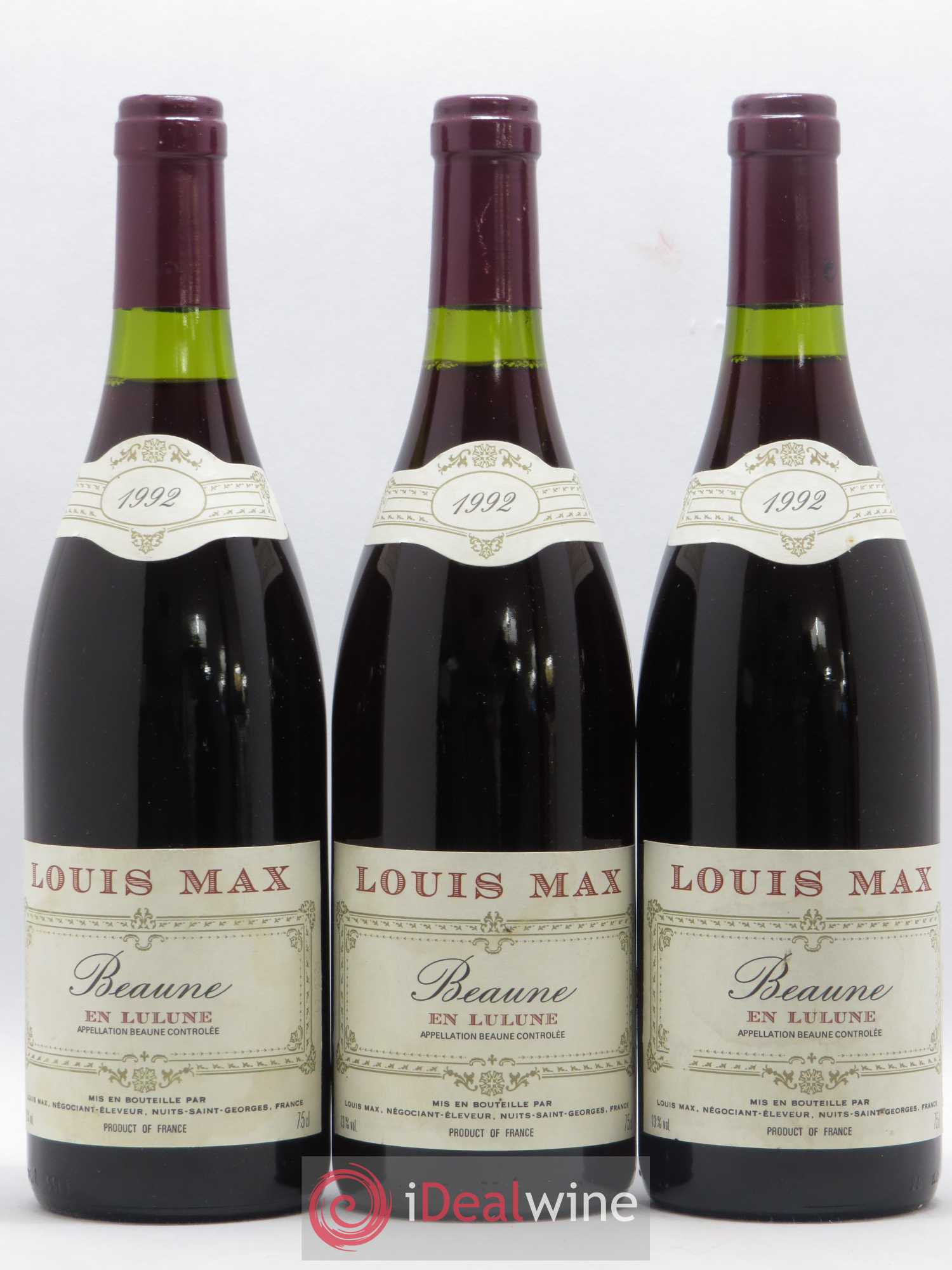 Beaune En Lulune Louis Max 1992 - Lot de 3 bouteilles - 0