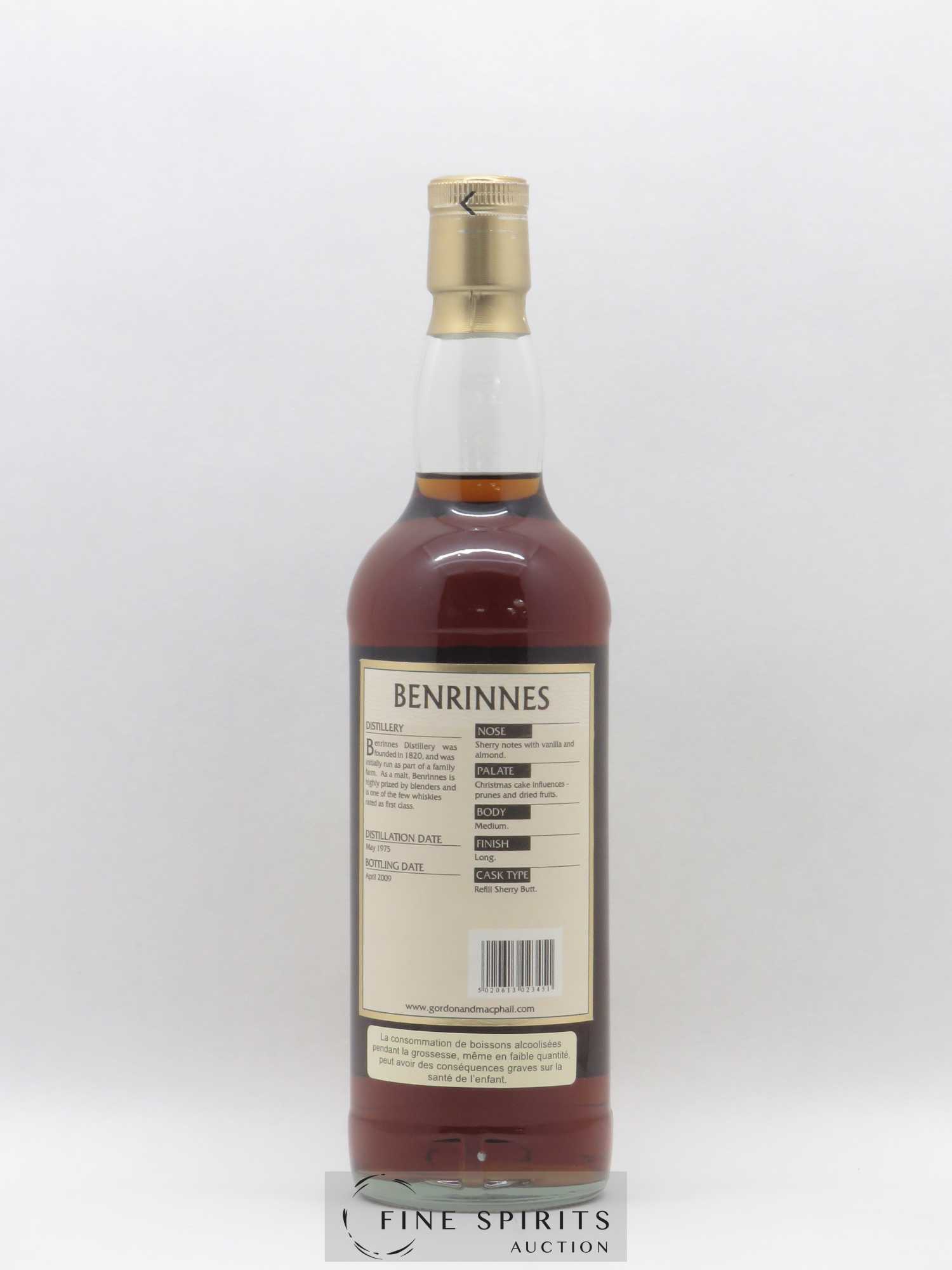 Benrinnes 1975 Gordon & MacPhail Refill Sherry Butt Cask - bottled 2009 Connoisseurs Choice 70CL - Lot de 1 bouteille - 2