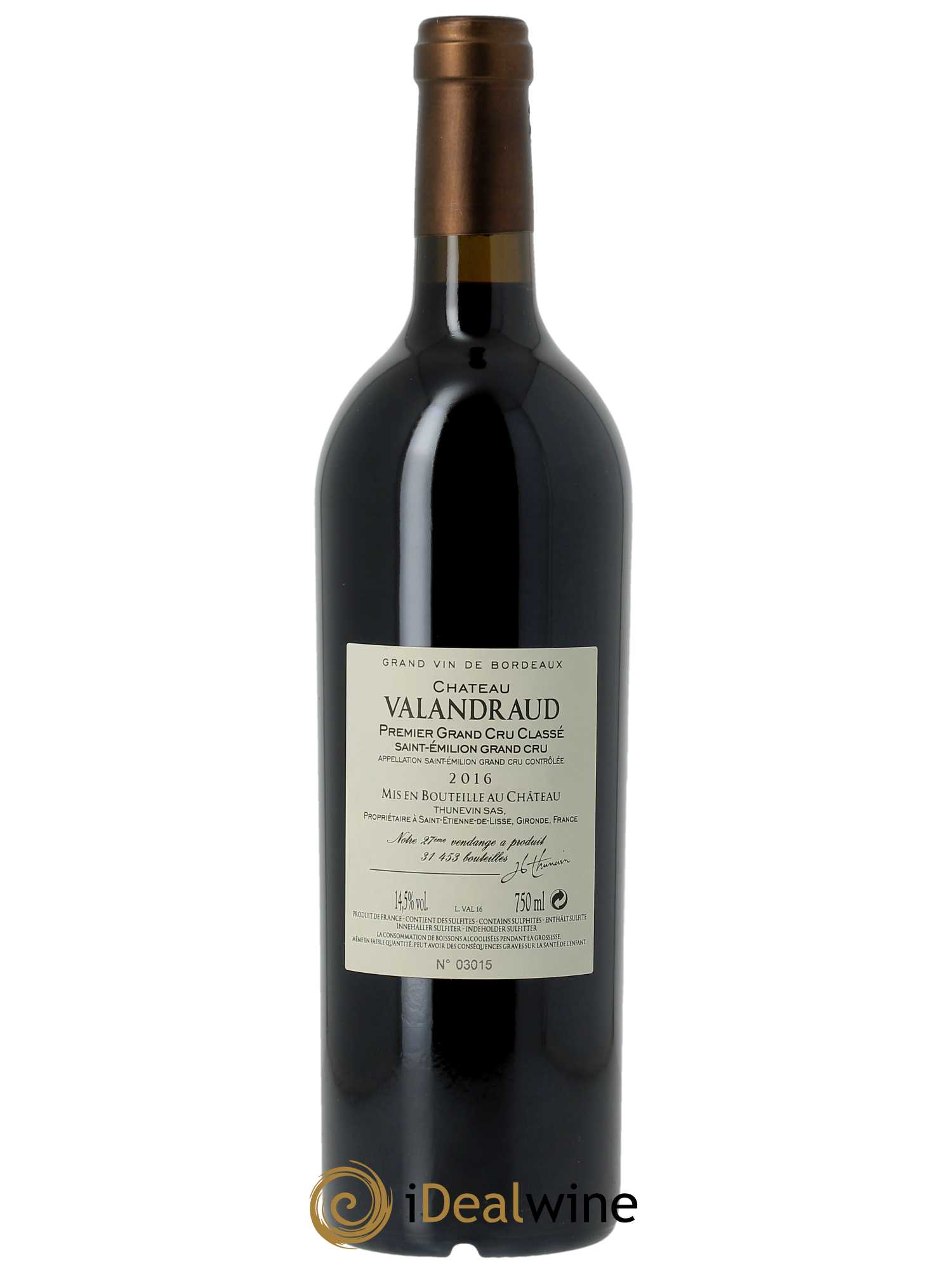 Château de Valandraud 2016 - Lot de 1 bouteille - 1