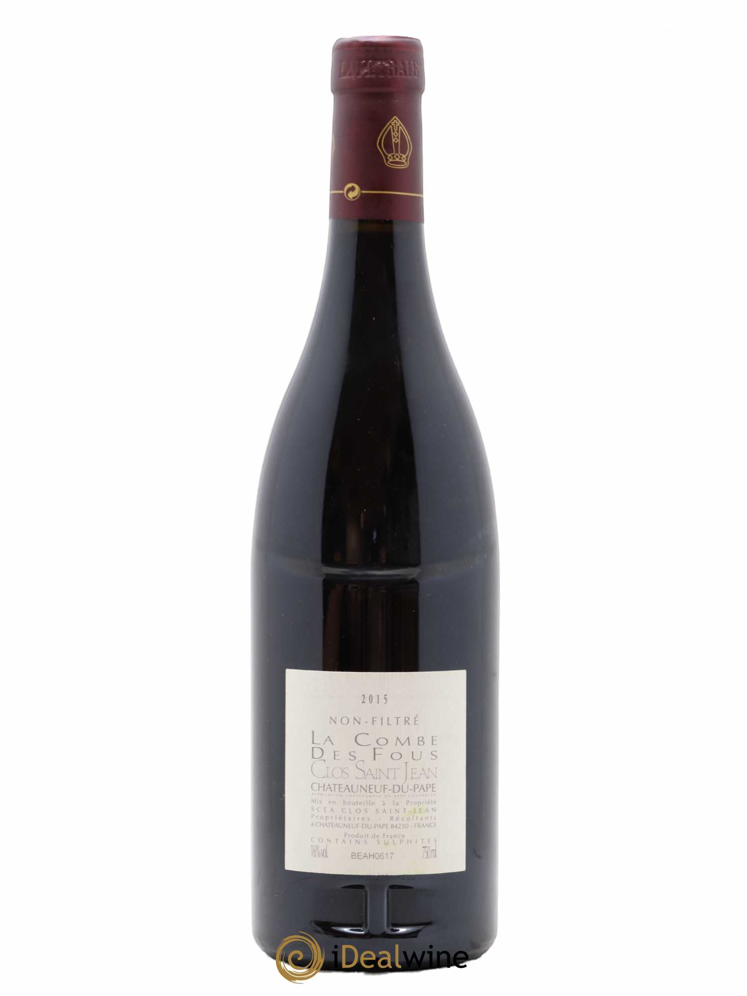 Châteauneuf-du-Pape Clos Saint-Jean La Combe des Fous Pascal et Vincent Maurel 2015 - Lot de 1 bouteille - 1
