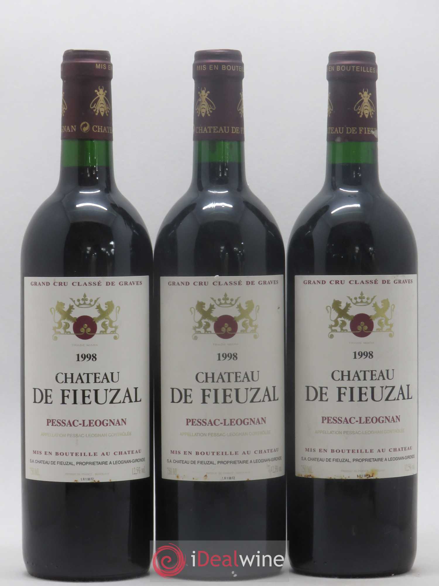 Château de Fieuzal Cru Classé de Graves 1998 - Lot de 3 bouteilles - 0