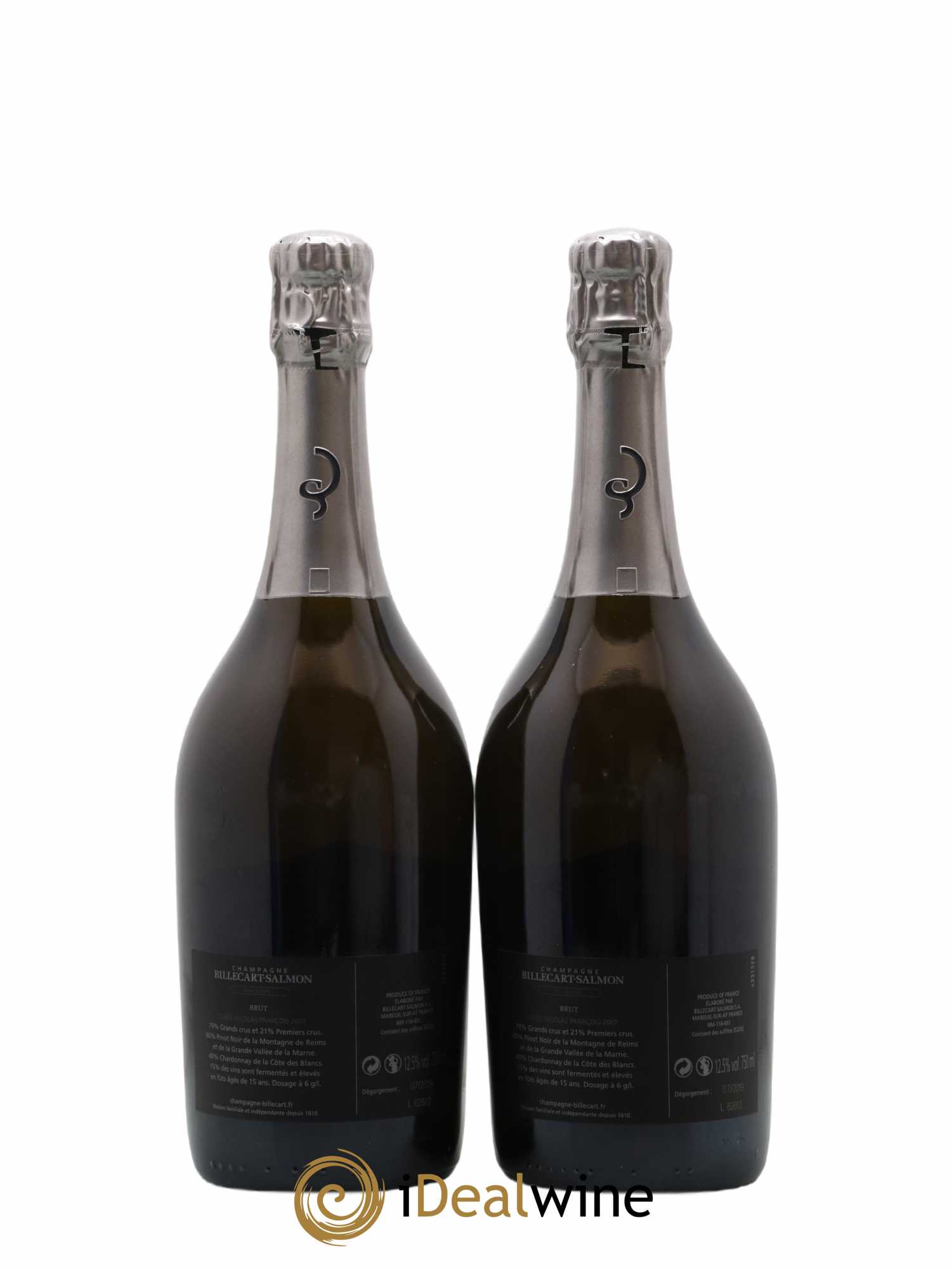 Brut Nicolas François Billecart Billecart-Salmon 2007 - Lot de 2 bouteilles - 2