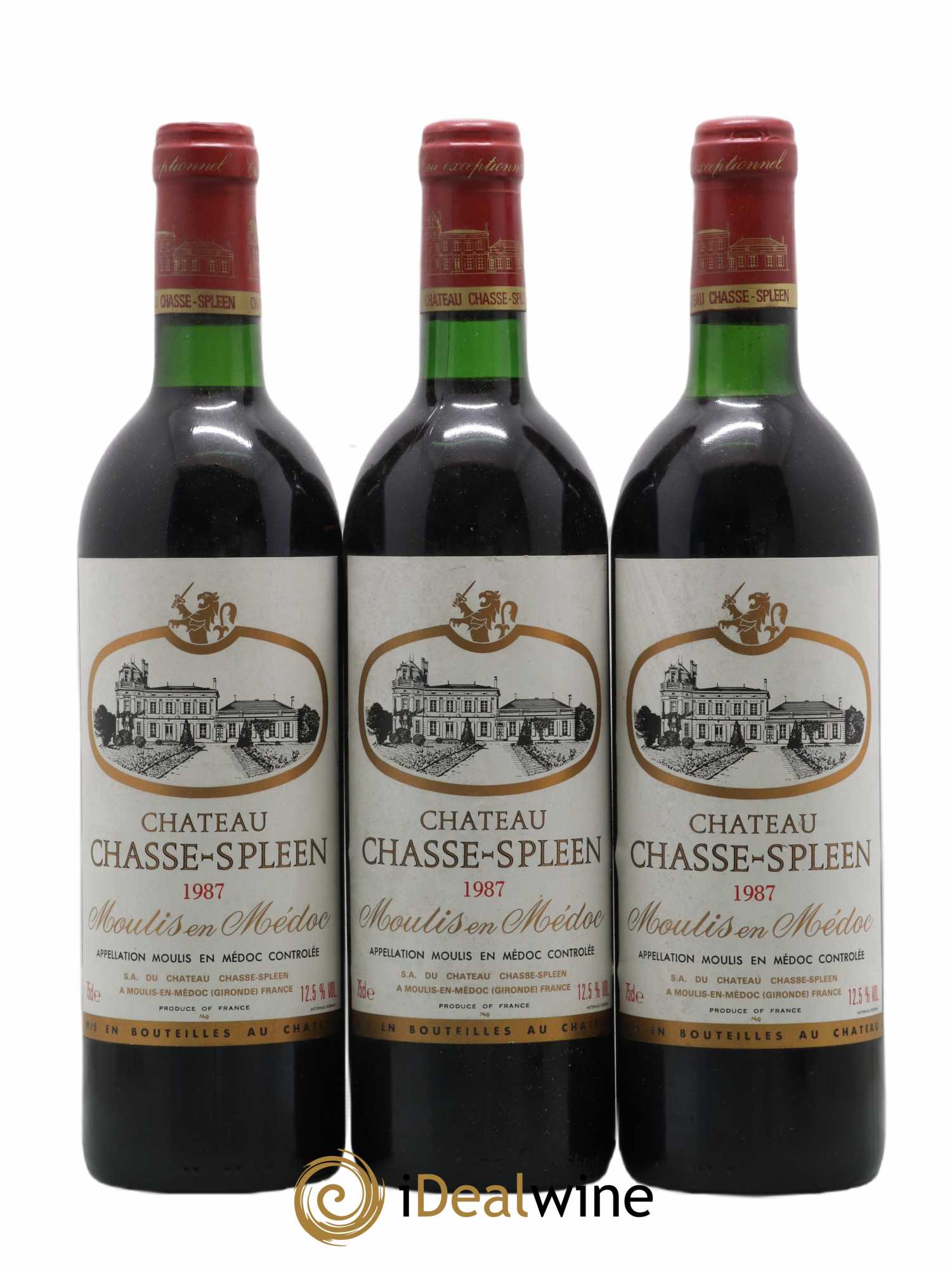 Château Chasse Spleen 1987 - Lot de 3 bouteilles - 0