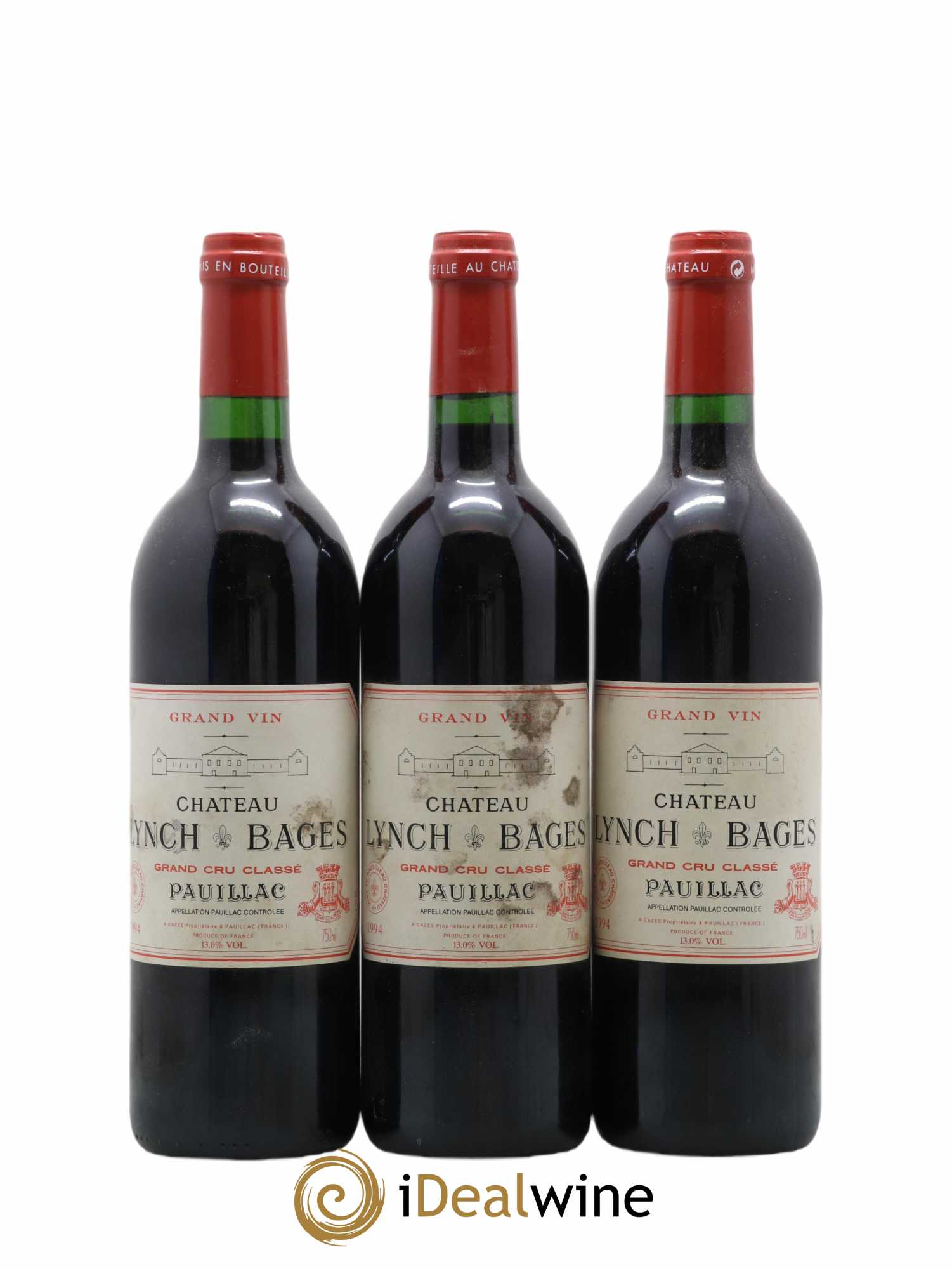 Château Lynch Bages 5ème Grand Cru Classé 1994 - Lot de 3 bouteilles - 0