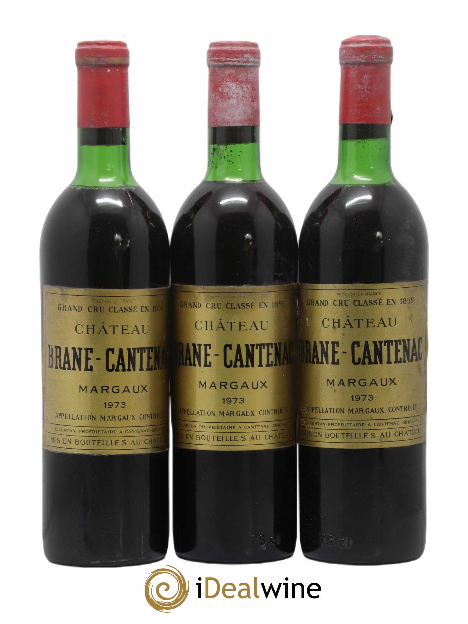 Château Brane Cantenac 2ème Grand Cru Classé 1973 - Lot de 3 bouteilles - 0