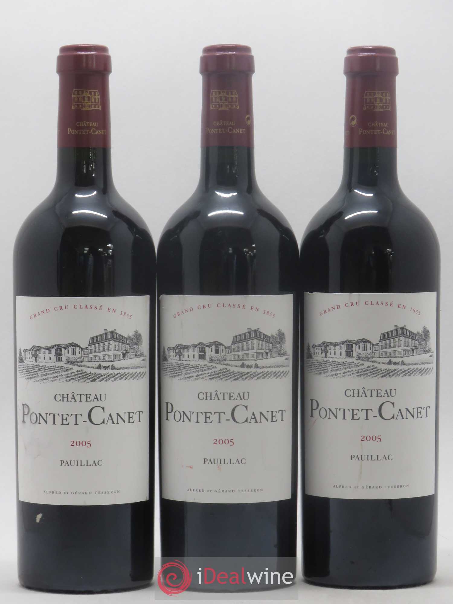 Château Pontet Canet 5ème Grand Cru Classé 2005 - Lot de 3 bouteilles - 0