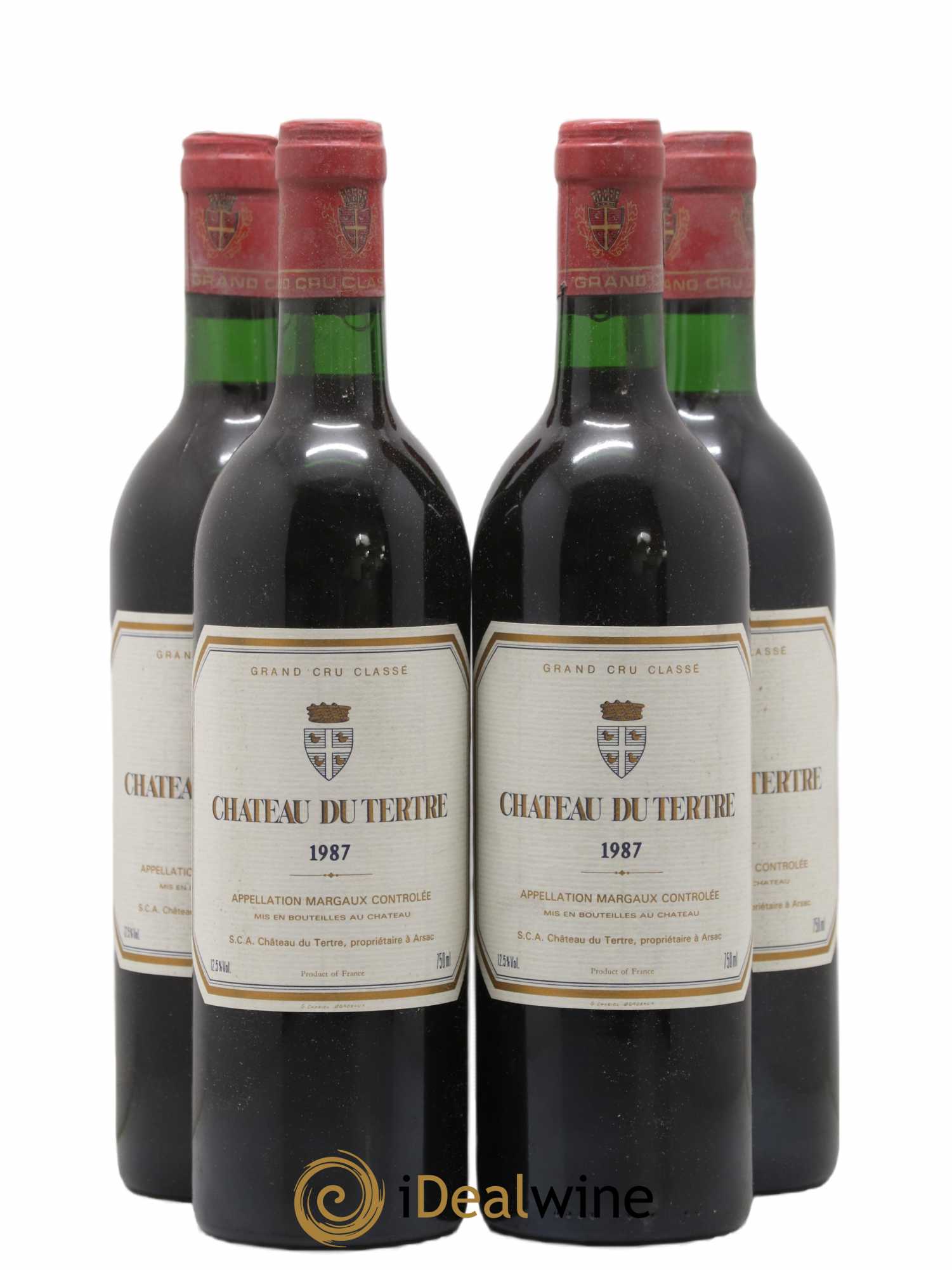 Château du Tertre 5ème Grand Cru Classé 1987 - Lot de 4 bouteilles - 0