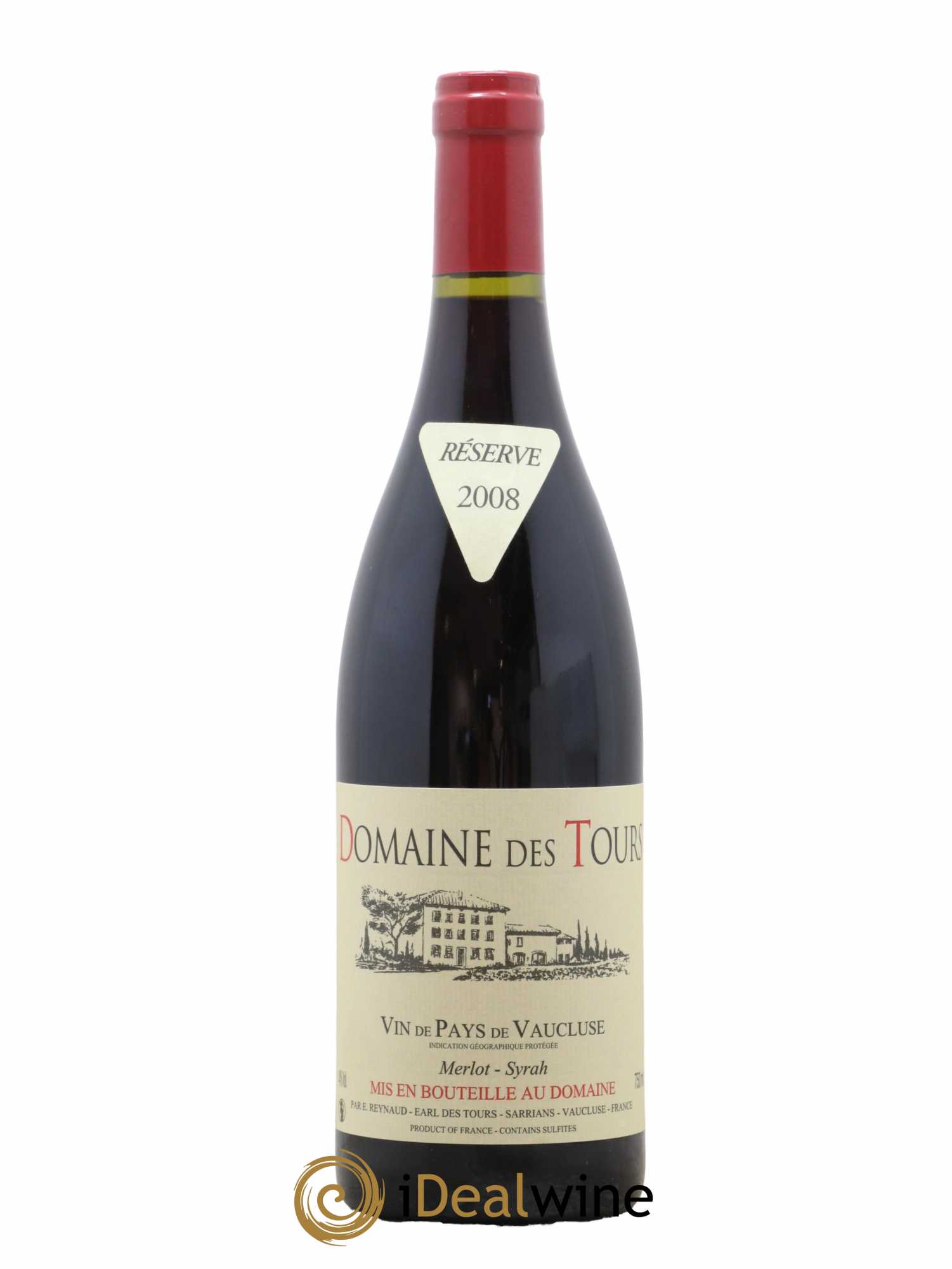 Vaucluse Domaine des Tours Merlot-Syrah Emmanuel Reynaud 2008 - Lot de 1 bouteille - 0