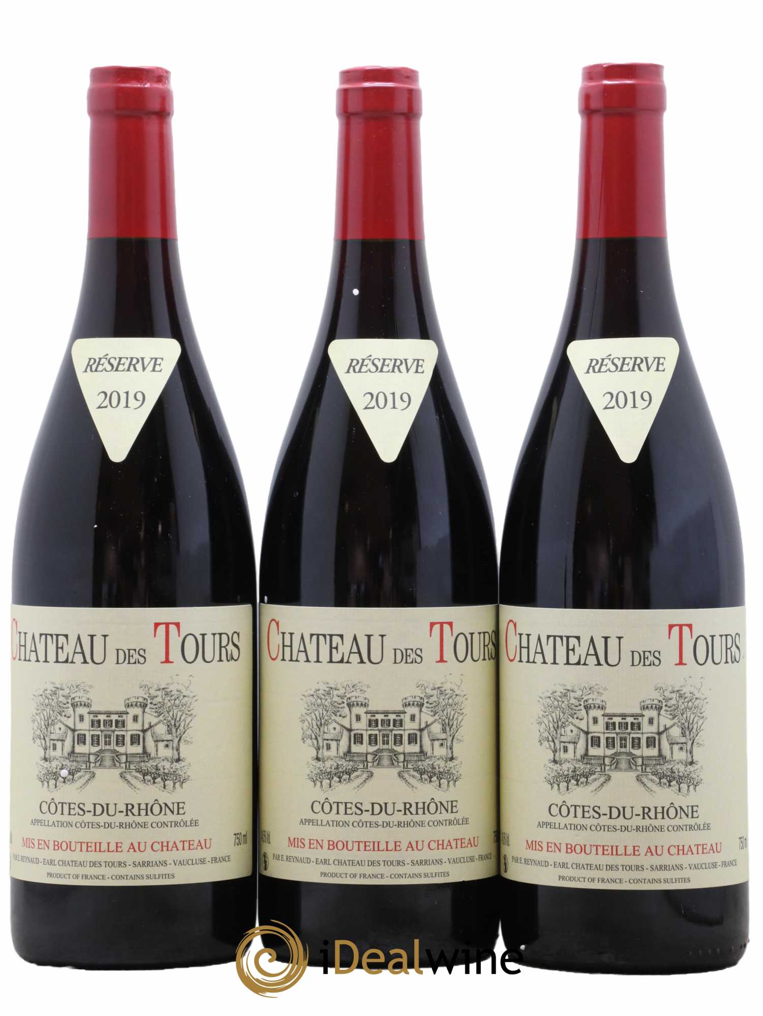 Côtes-du-Rhône Château des Tours Emmanuel Reynaud 2019 - Lot de 3 bouteilles - 0