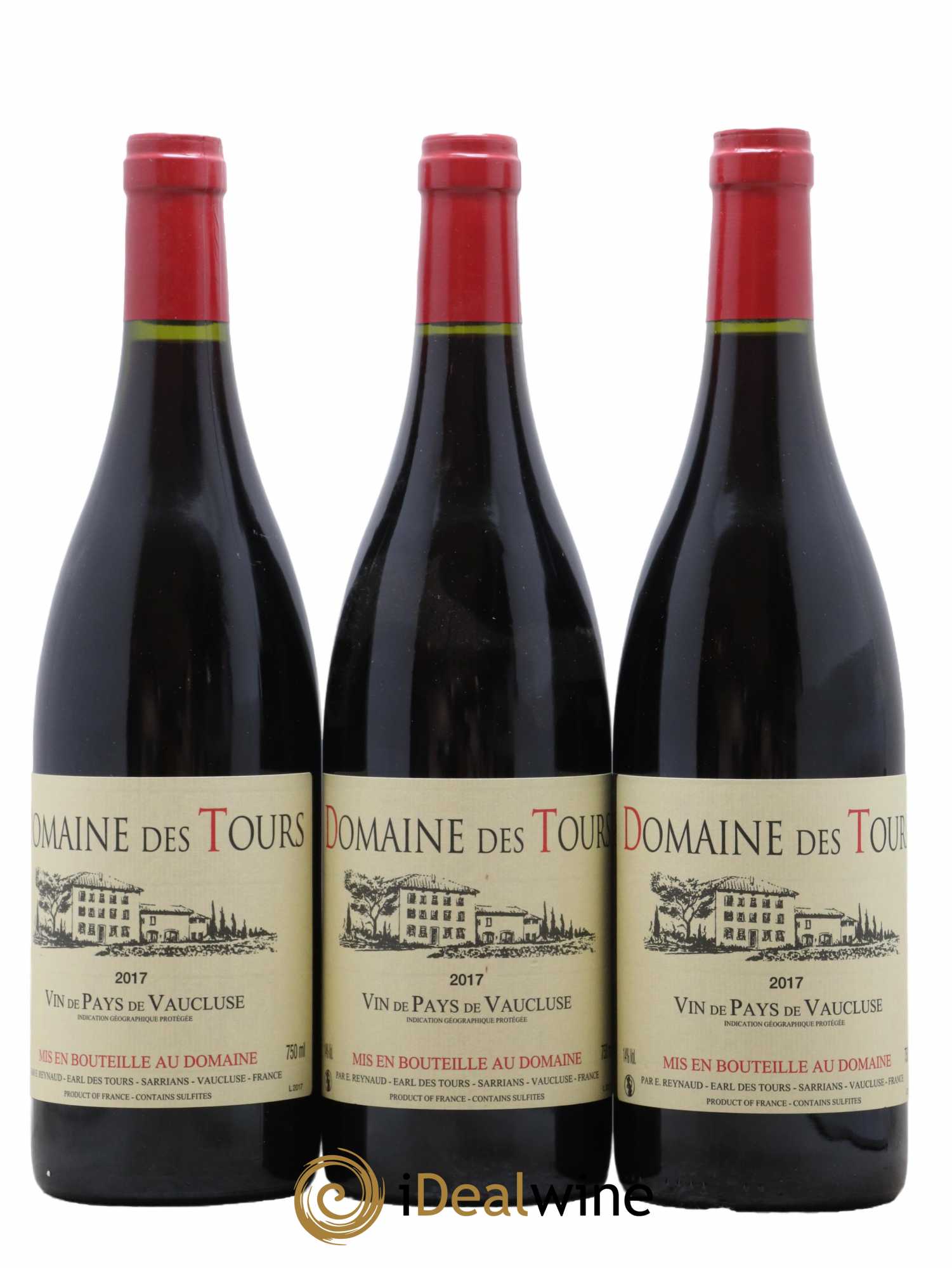 Vaucluse (Vin de Pays de Vaucluse) Domaine des Tours Emmanuel Reynaud 2017 - Lot de 3 bouteilles - 0